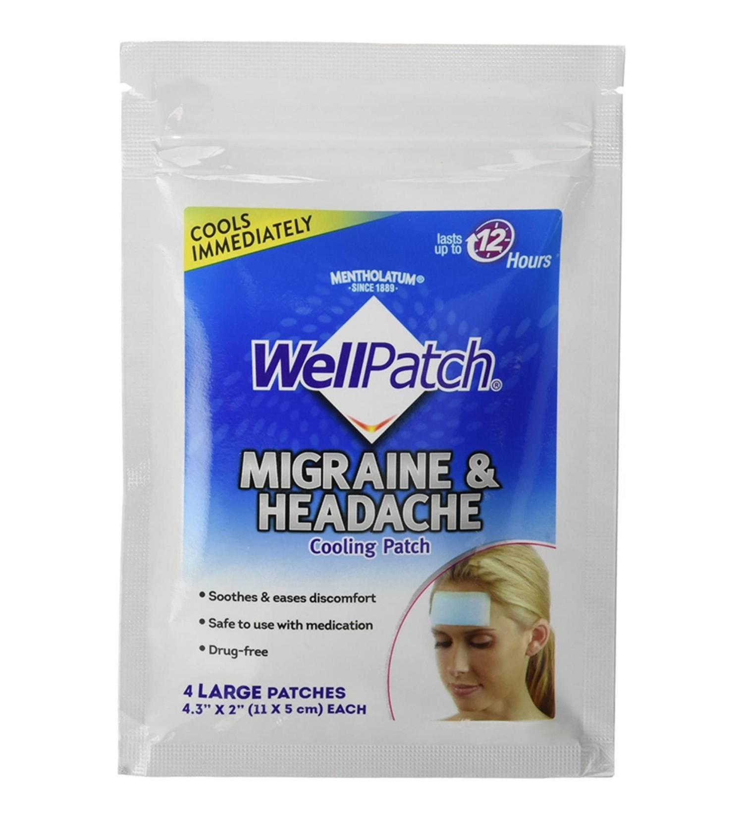 4ct WellPatch Migraine Cooling Headache Pads - Fast Pain Relief - Buy Online on GoSupps.com