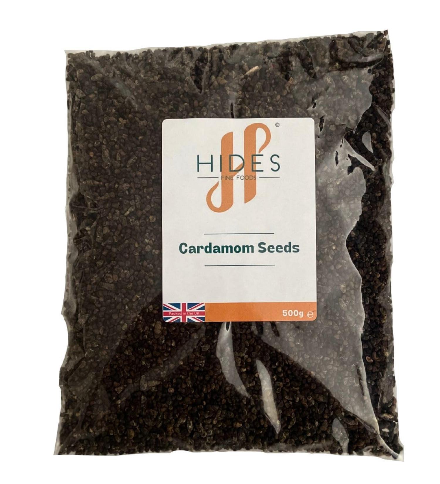 Hides Fine Foods Cardamom Seeds 500g - GMO Free - Ideal for Vegetarians - Middle Eastern and Indian Cuisine - Spice Staple for Curries and Masala Chai - Buy Online on GoSupps.com