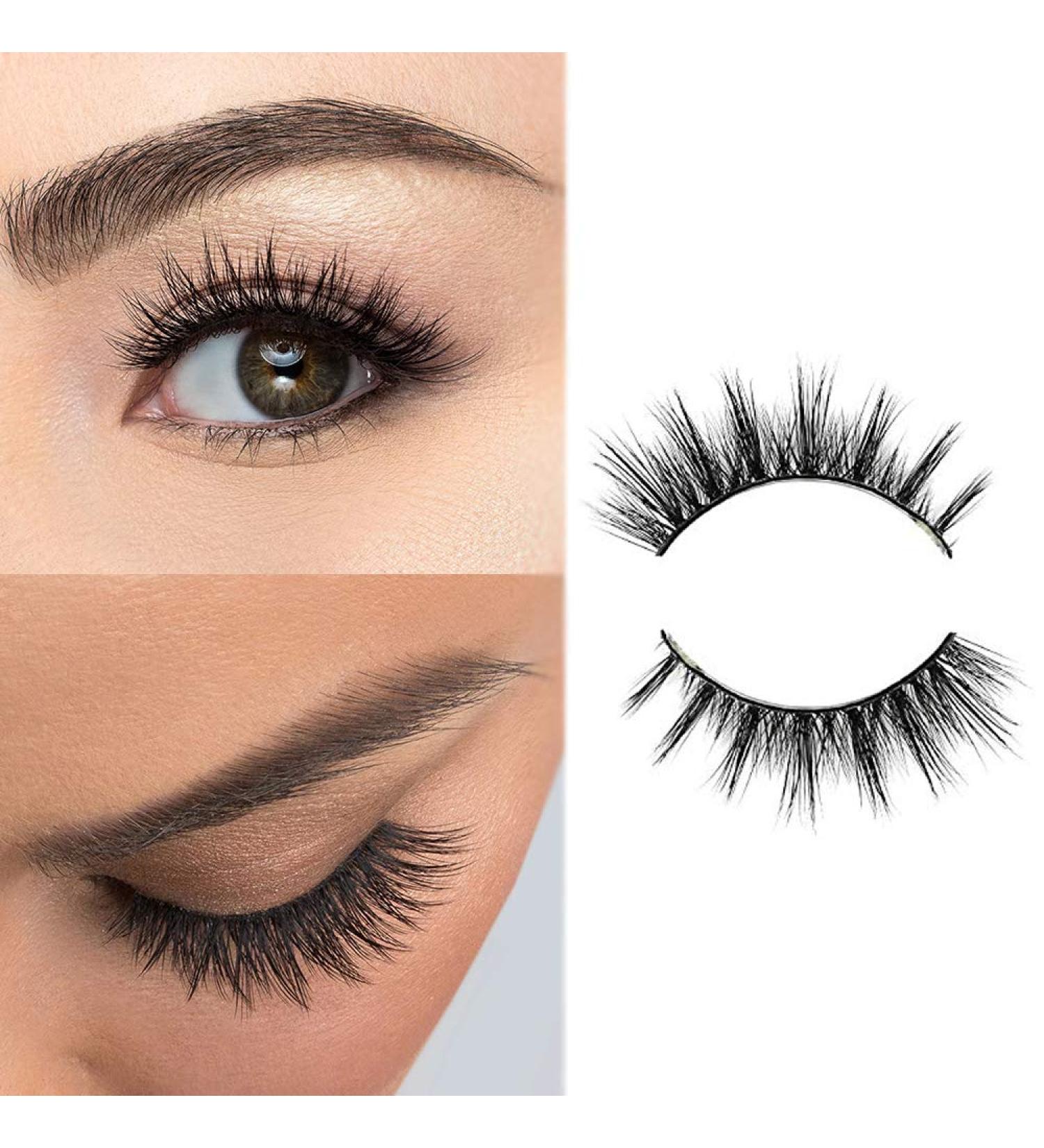 1 Pair 3D Mink Eyelashes - Fluffy Handmade Reusable Criss-Cross False Lashes for Natural Makeup | F07 - Buy Online on GoSupps.com