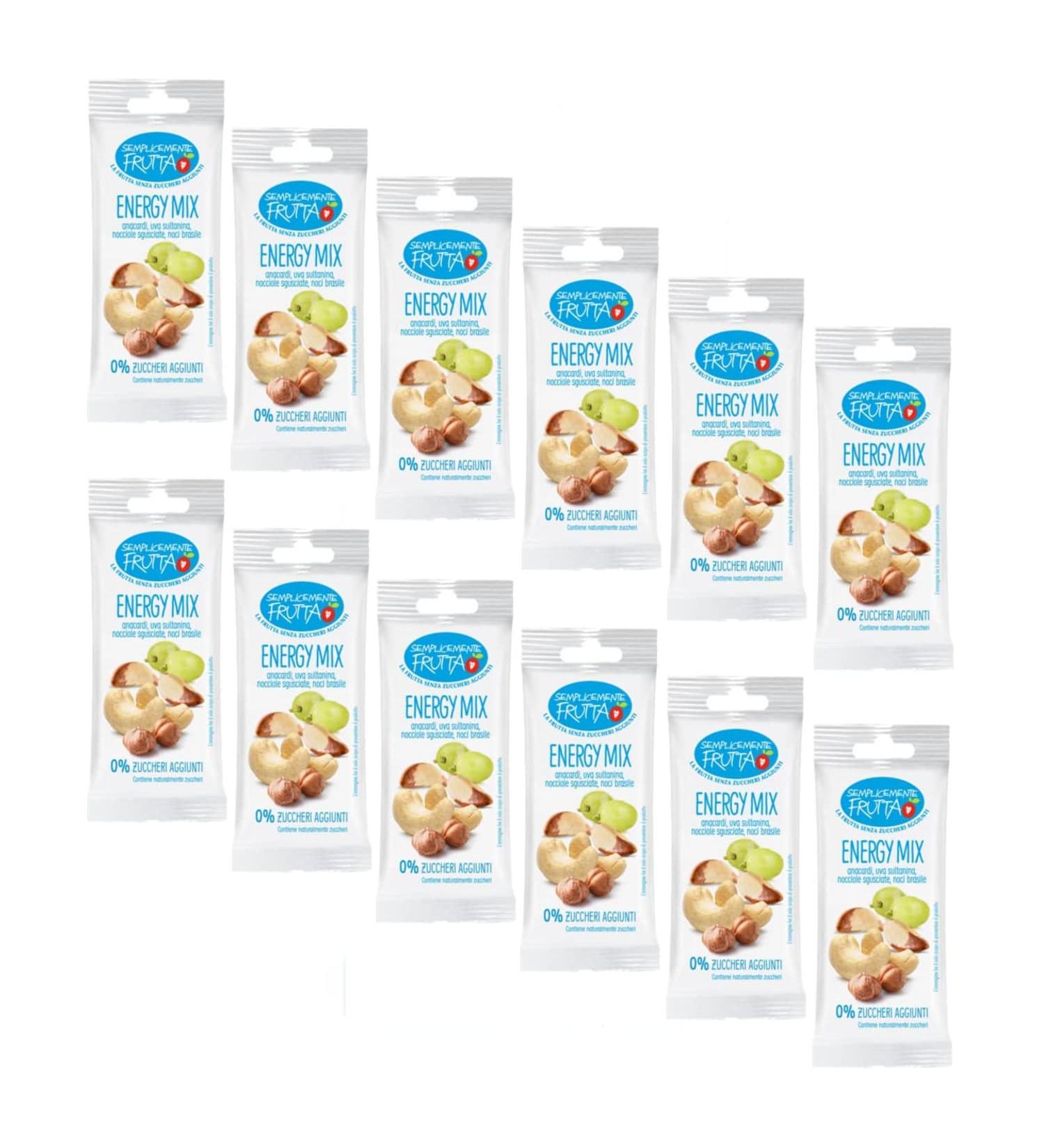 ANTICO CAFFE' NOVECENTO Simply Fruits | Mixed Dried and Nourished Fruits | Cashews Sultanas Shelled Hazelnuts Brazil Nuts - 12 Bags x 30g