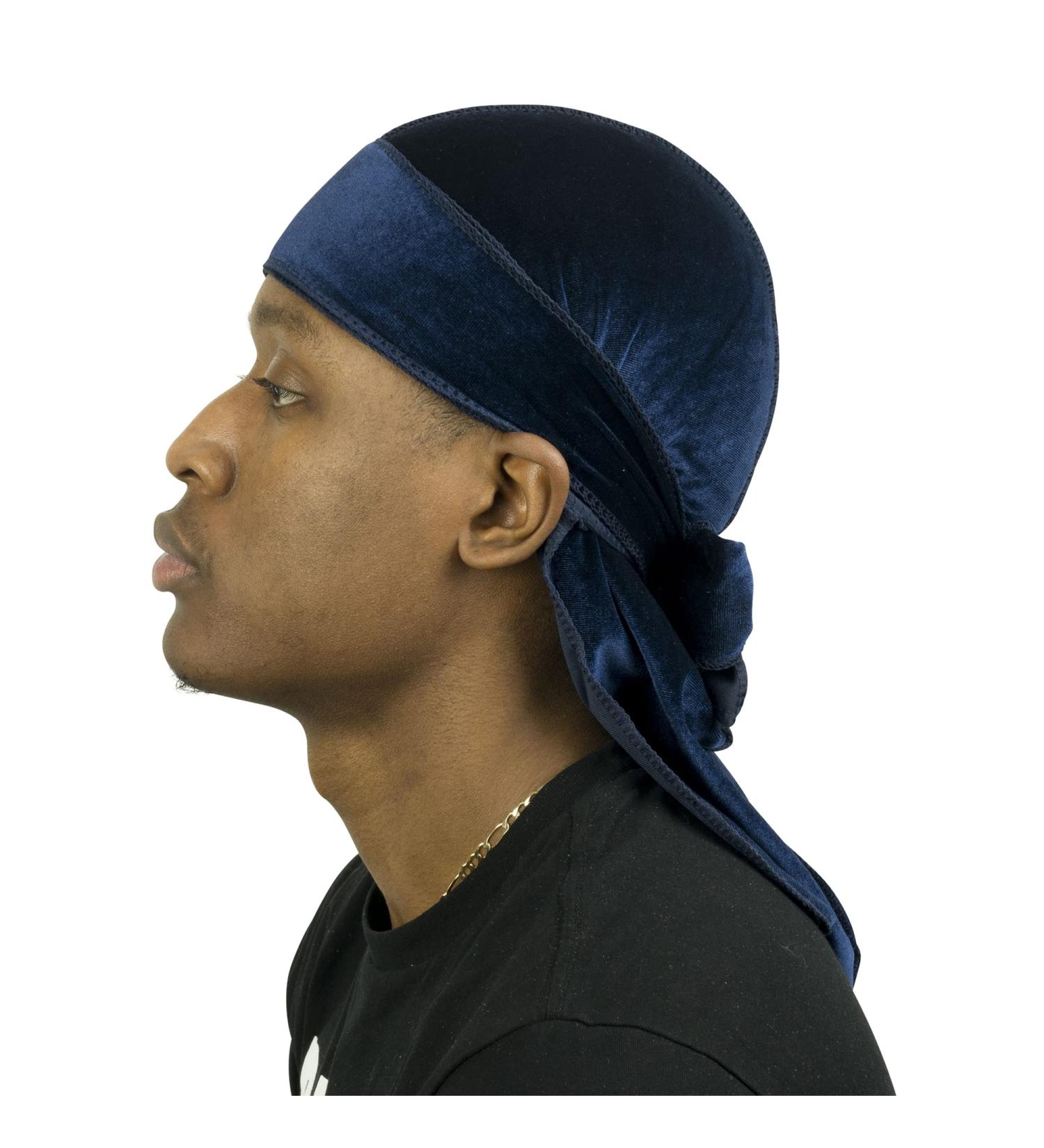 Roman-T Premium Velvet Durag for 360 Waves, Curls & Dreadlocks - Navy - Buy Online on GoSupps.com