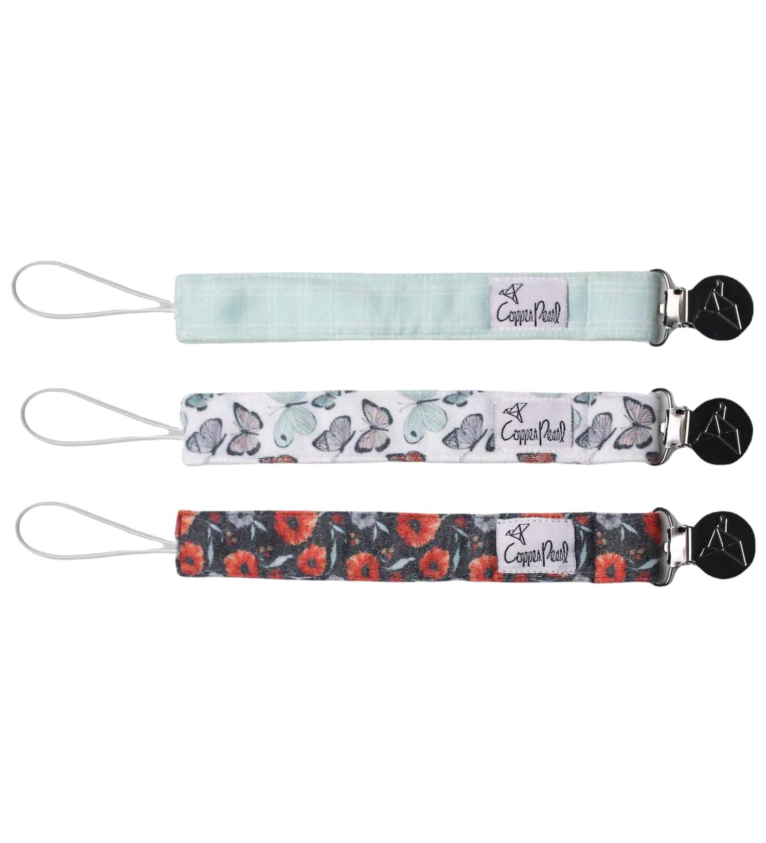 Binky Clip 3 Pack Set - Dot by Copper Pearl | Stylish and Practical Baby Pacifier Holder - Buy Online on GoSupps.com