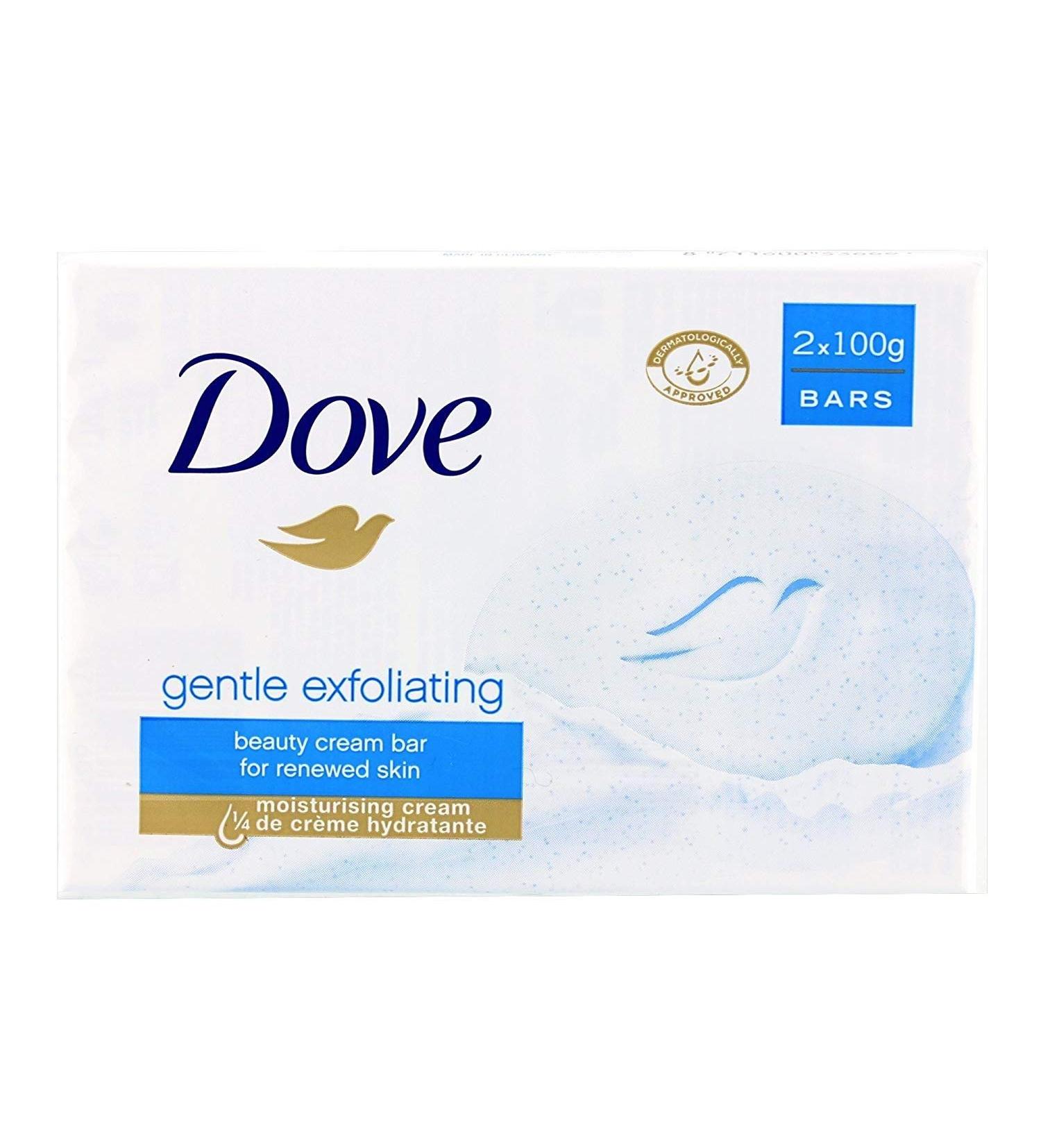 Dove Gentle Exfoliating Beauty Cream Bar 4 x 100g - Pack of 4 soaps Unscented 100 g (Pack of 4) - Buy Online on GoSupps.com