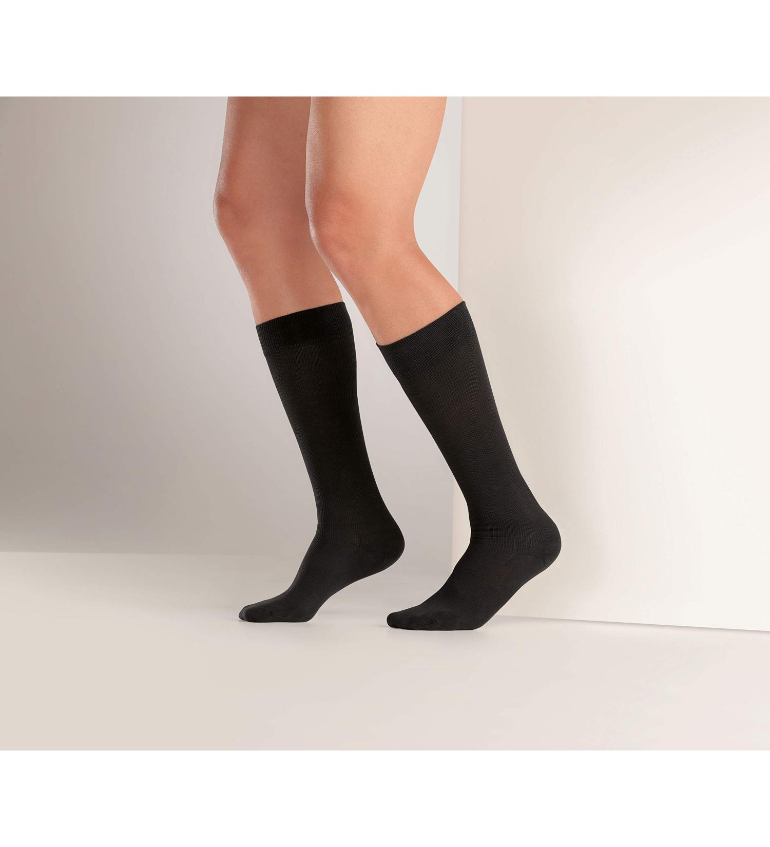 Sanyleg Unisex Knee Stockings - Cotton Graded Compression High Compression Degree Size L Black - Buy Online on GoSupps.com