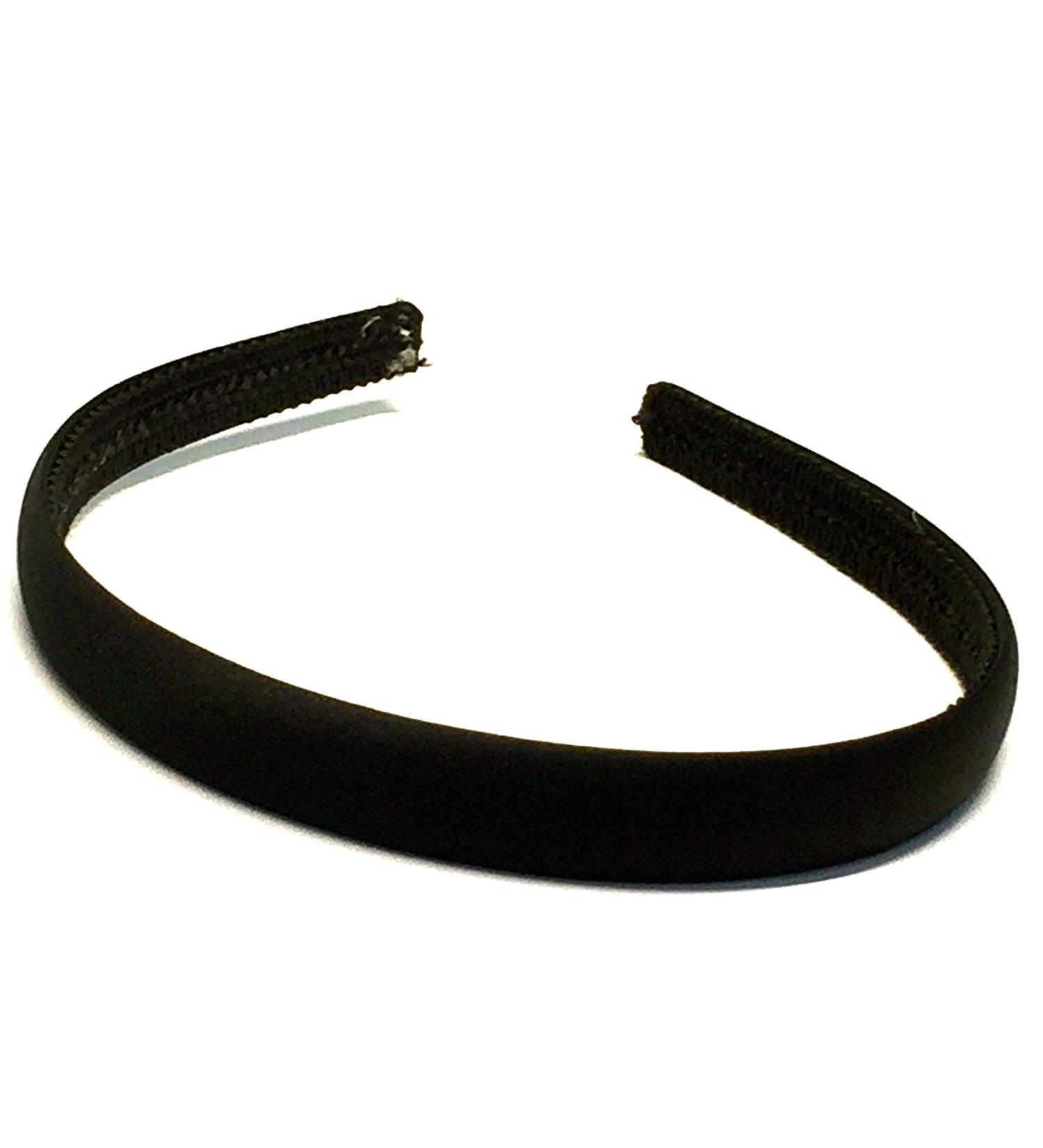 La Peach Fashions School Coloured Satin Fabric Alice Bands Size 1.5 cm School Headbands Regular School Colours (Black)