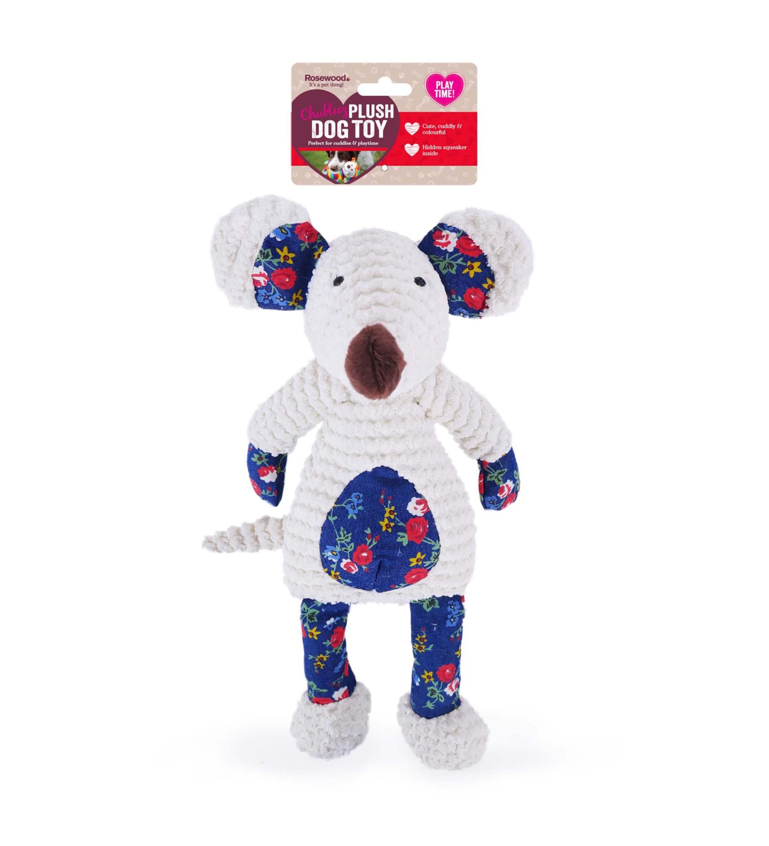 Rosewood Maisie Mouse Dog Toy White/Blue/Pink/Red - Buy Online on GoSupps.com