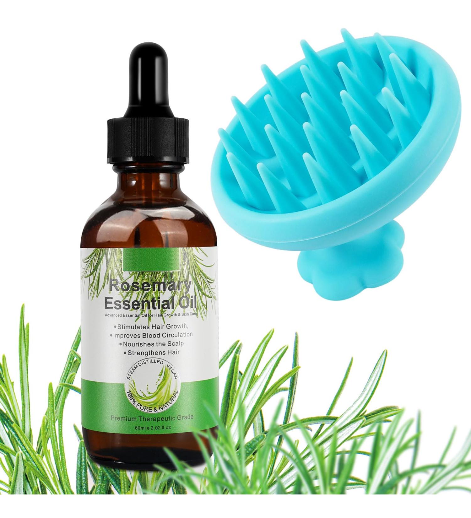 2.02 Oz Organic Rosemary Oil for Hair Growth & Scalp Massage | 100% Pure Essential Oil for Eyebrows Eyelashes & Skin Care - Buy Online on GoSupps.com