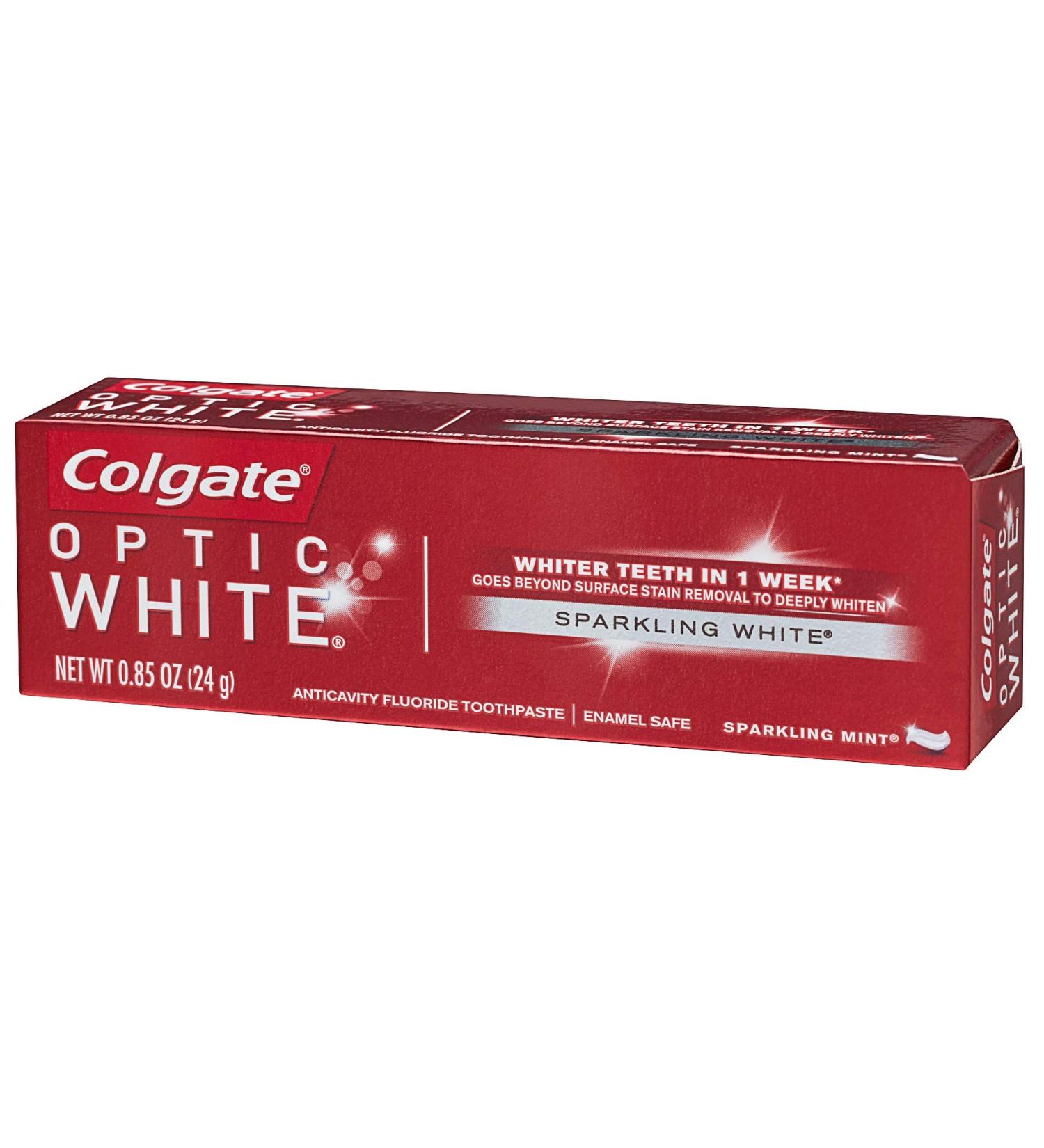 Colgate Optic White Whitening Toothpaste Sparkling White - 0.85 ounce (Case of 24) 0.85 Ounce (Pack of 24)