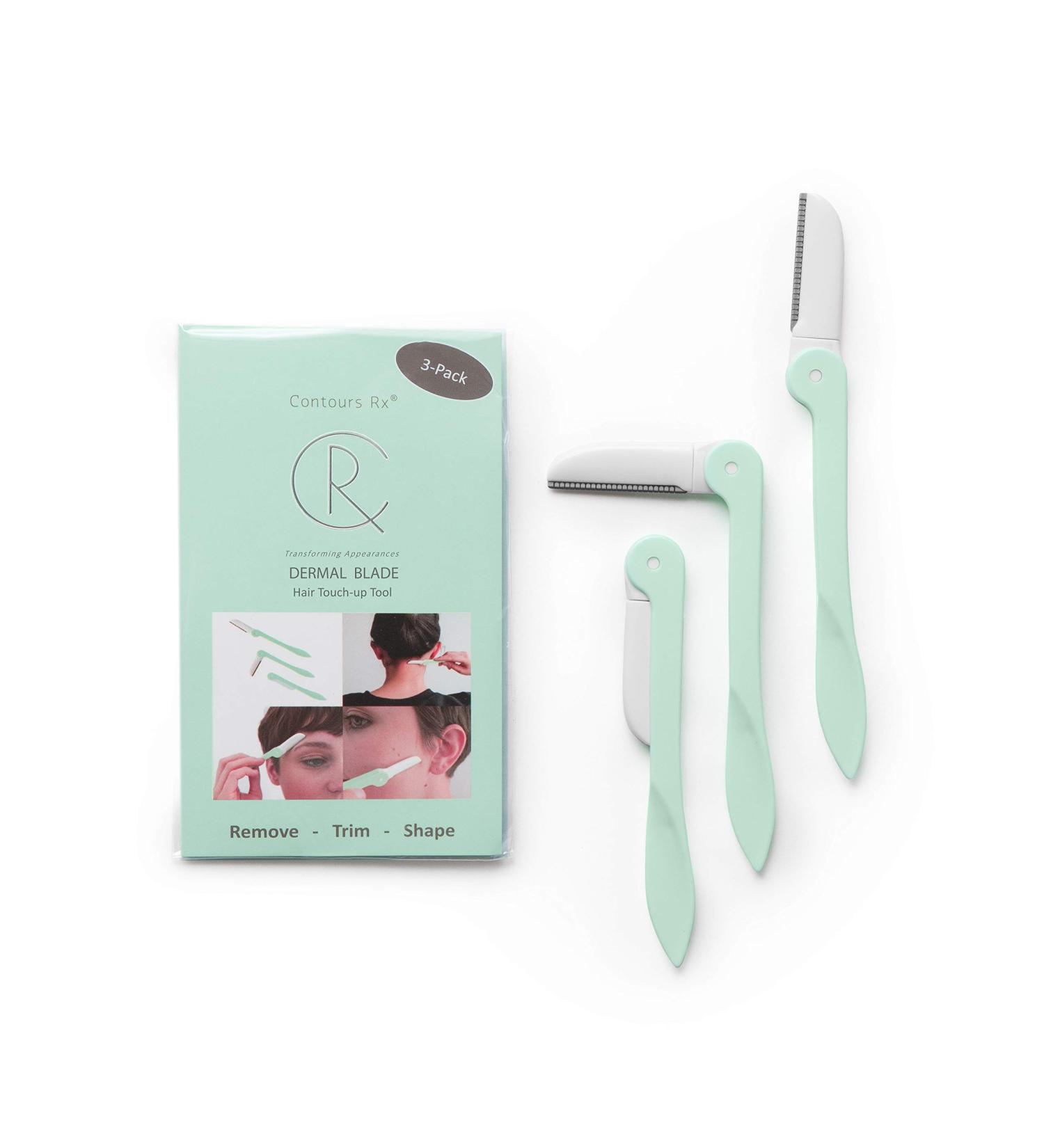 Contoured Rx Stainless Steel Dermal Blades - 3pk for Facial & Body Hair Removal - Buy Online on GoSupps.com