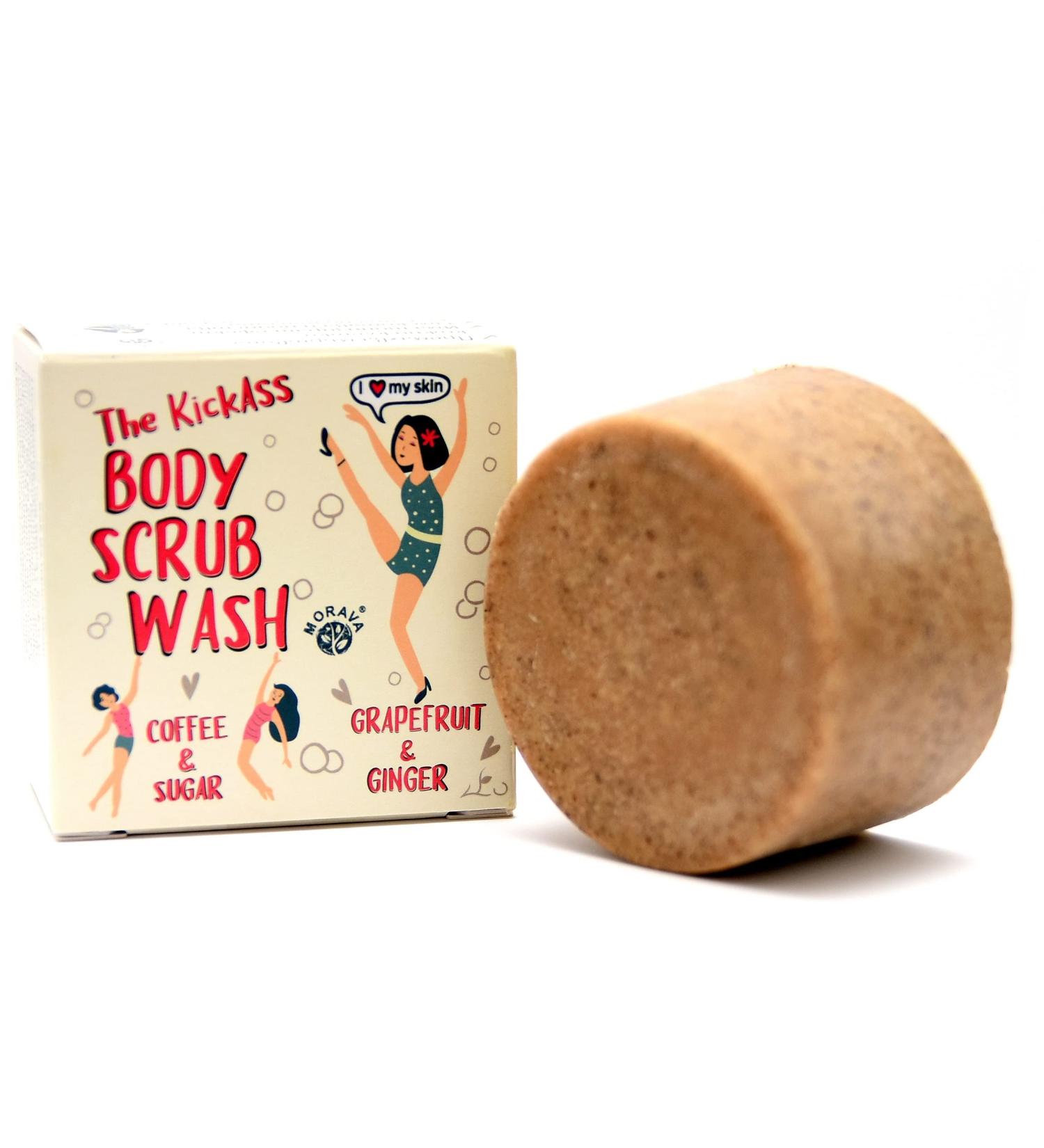 Morava Coffee Body Scrub Bar - Exfoliating Scrub with Coconut & Sugar for Soft Skin - 3 oz (Grapefruit and Ginger) - Buy Online on GoSupps.com