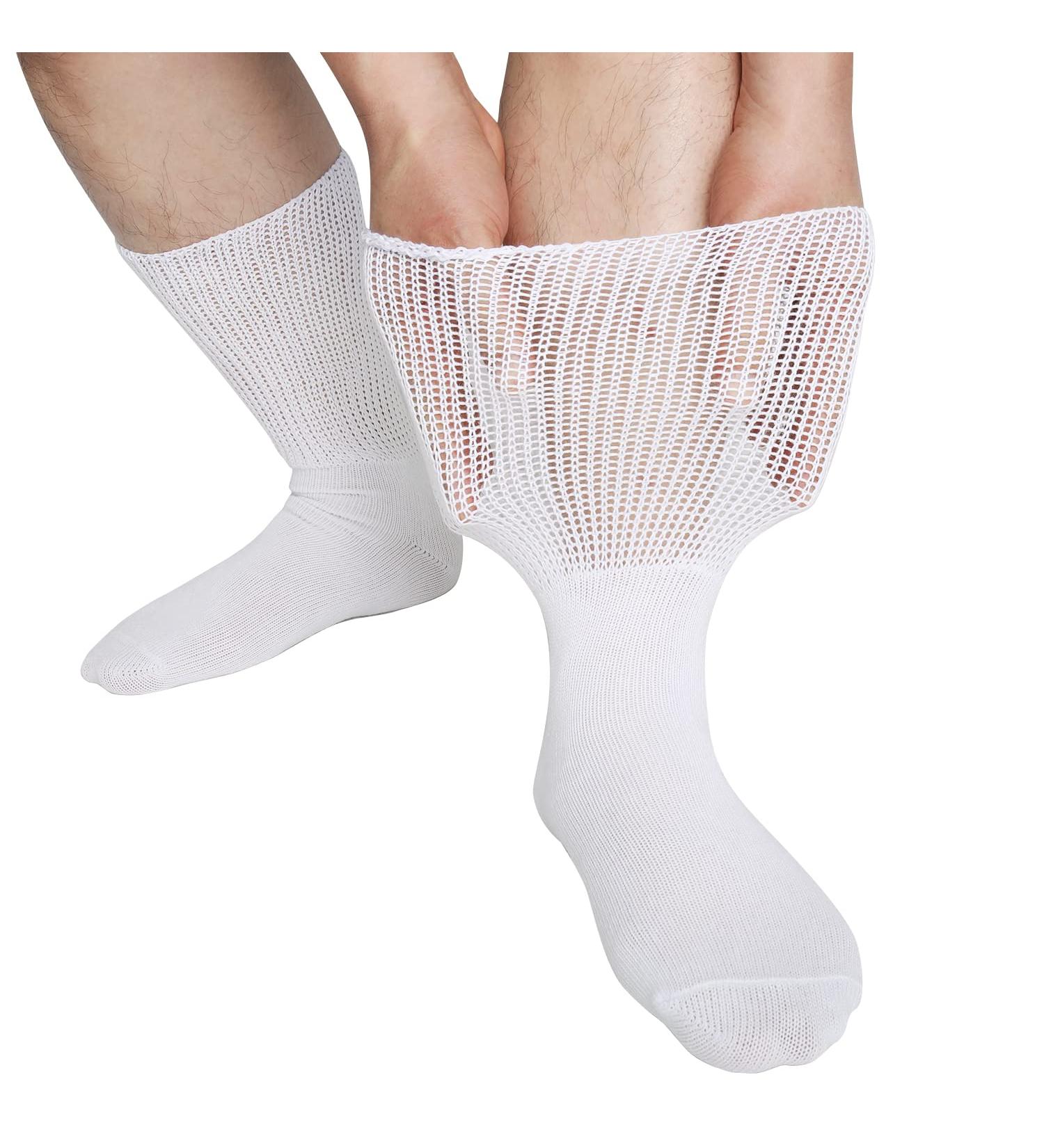 NIIRKIIR Diabetic Socks for Men Women - Loose Fit Non-Binding Seamless Cuff 4 Pack - Buy Online on GoSupps.com