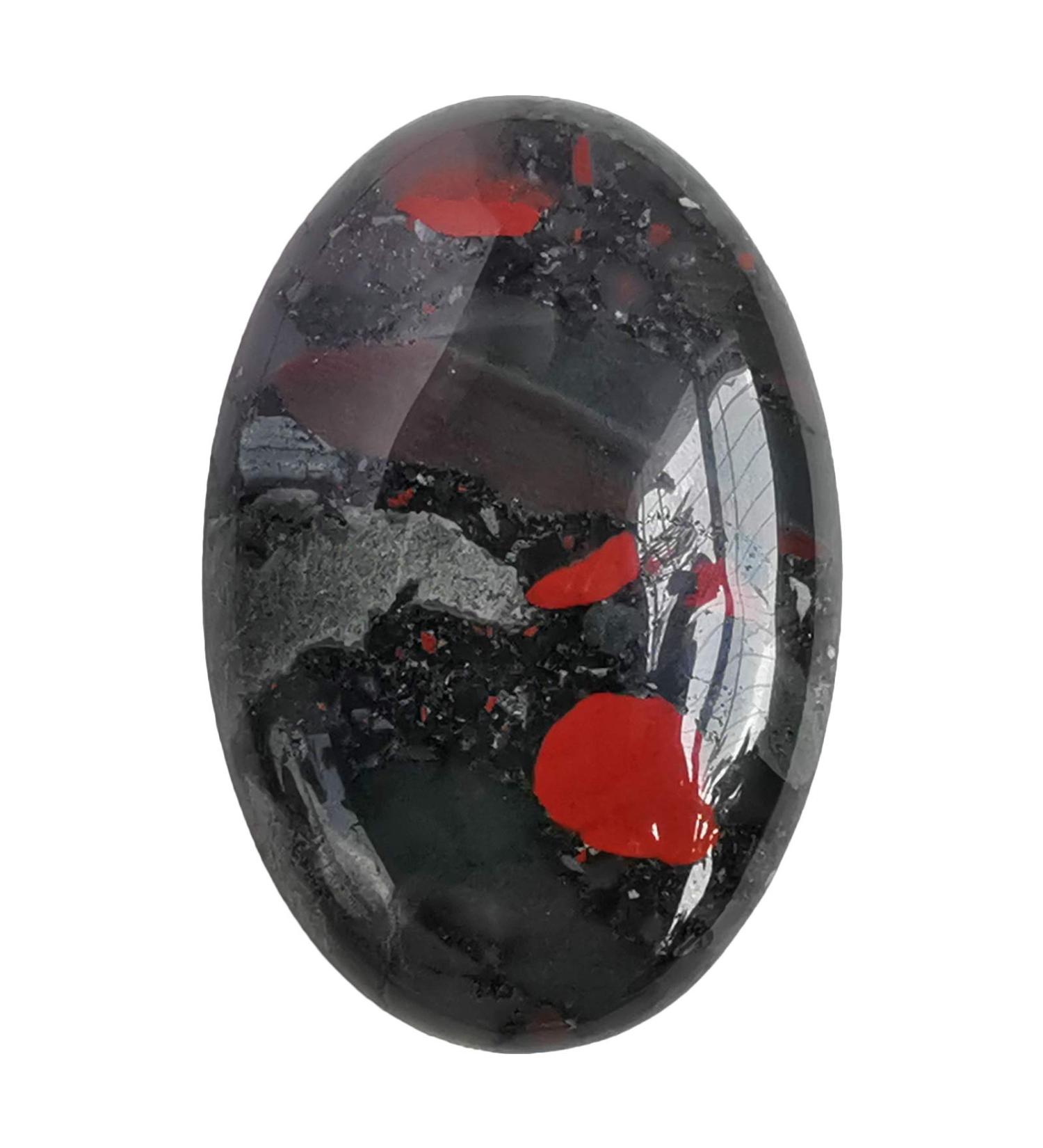 Buy Manekieko Natural African Bloodstone Worry Stones - Oval Healing Crystals for Massage & Energy - International Shipping Available - Buy Online on GoSupps.com