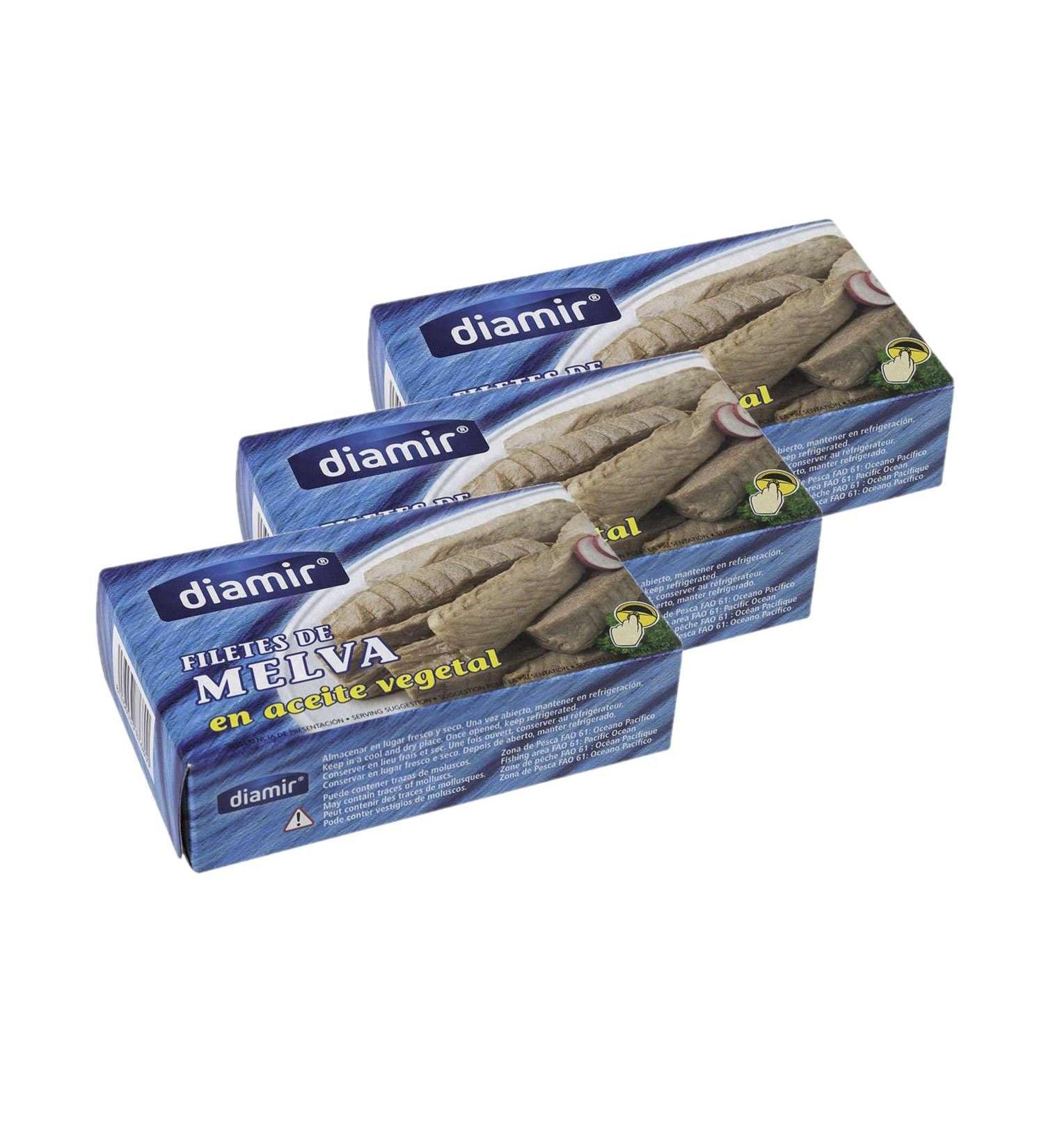 Lot 3x Melva tuna fillets in oil - Box 115g