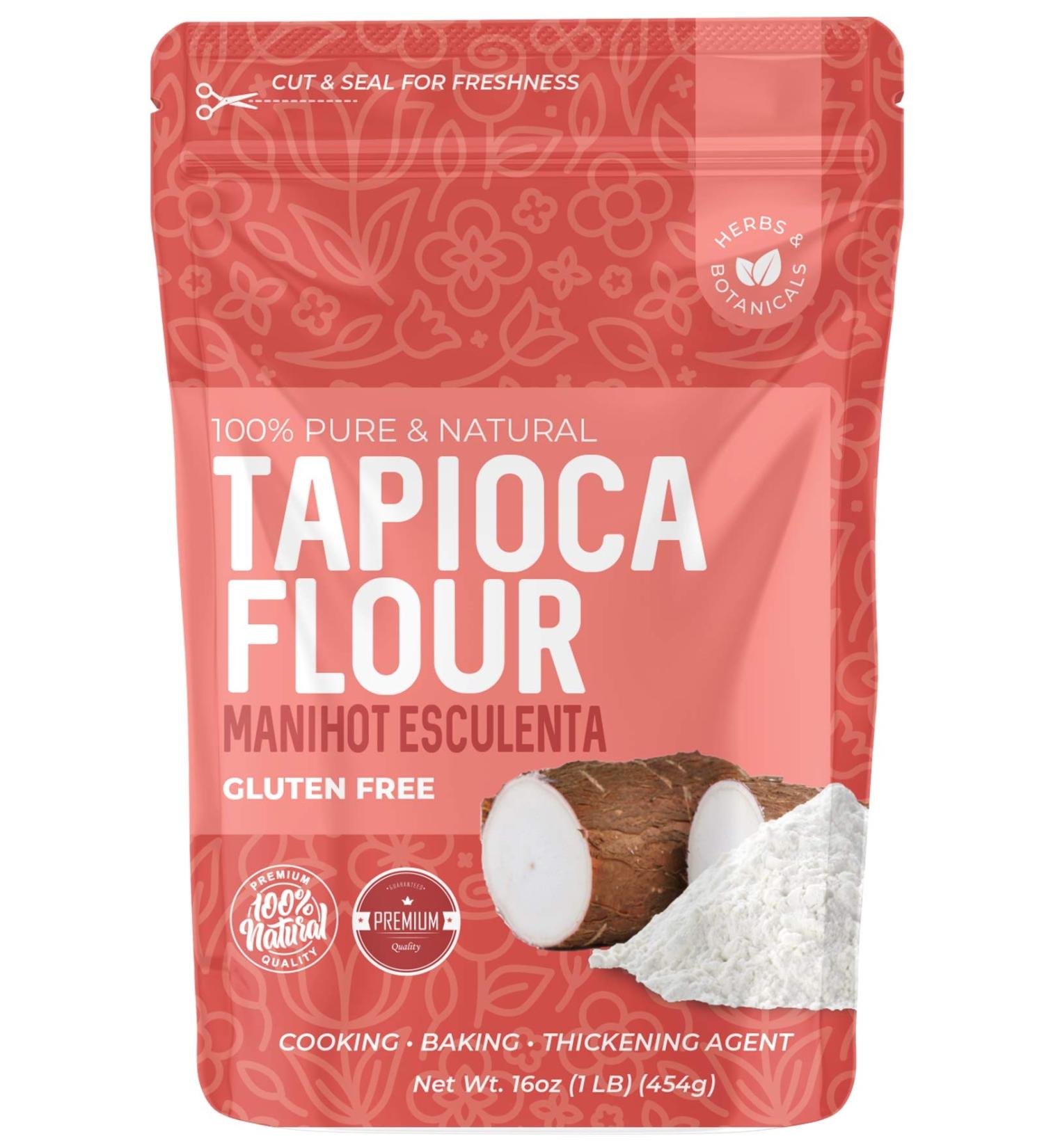 Organic Tapioca Flour Starch 1 lb - Gluten-Free Non-GMO Thickener for Food | Fine White Powder - Vegetarian, Kosher, Paleo Friendly - Buy Online on GoSupps.com