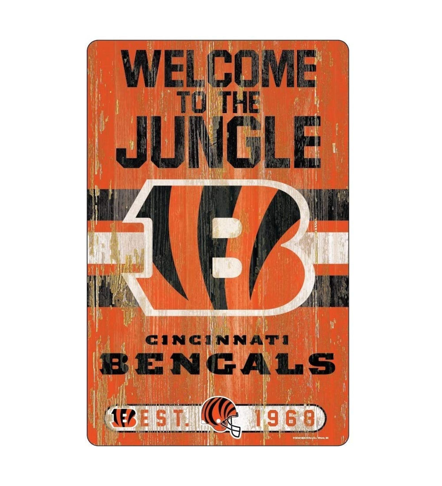 Wincraft 11x17 Wood Sign New York Jets Sign 28 x 43 cm Wooden Saying Cincinnati Bengals One Size Team Color