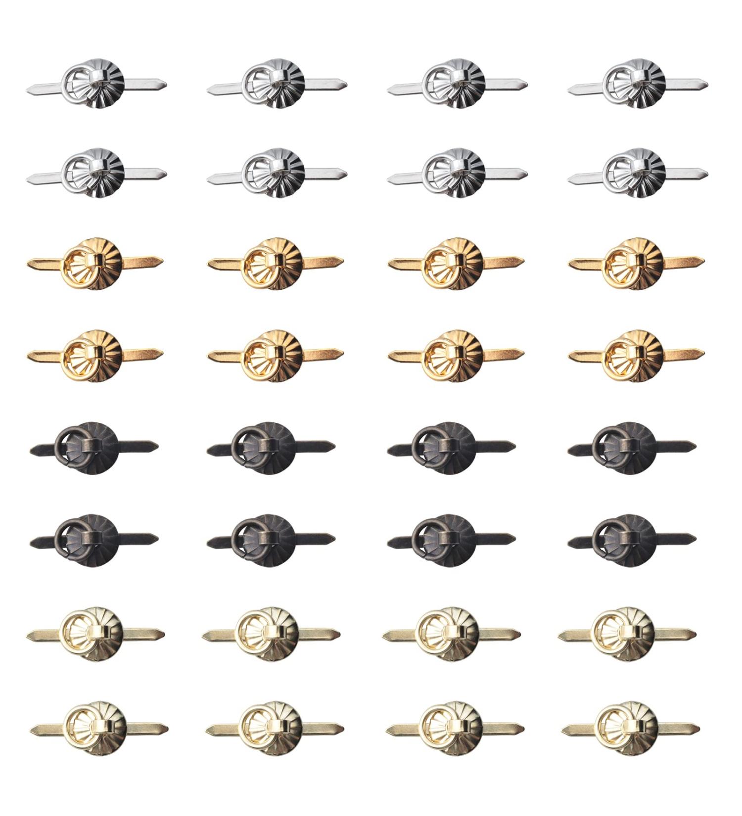 Ruwado 40 Pcs Brad Fastener with Pull Ring Small Metal Vintage Paper Fasteners Rings for Crafting Art DIY Board Drawer Project Decoration Supplies Accessories - Buy Online on GoSupps.com
