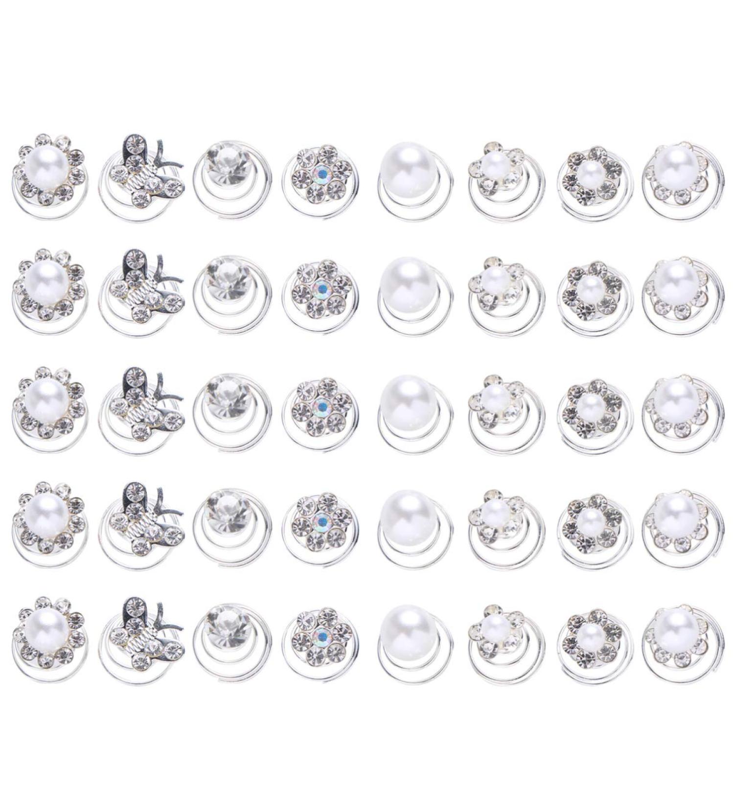 TOYANDONA 36-Piece Rhinestone Crystal Twisters Hair Clip Set for Women - Bridal & Party Hair Accessories - Buy Online on GoSupps.com