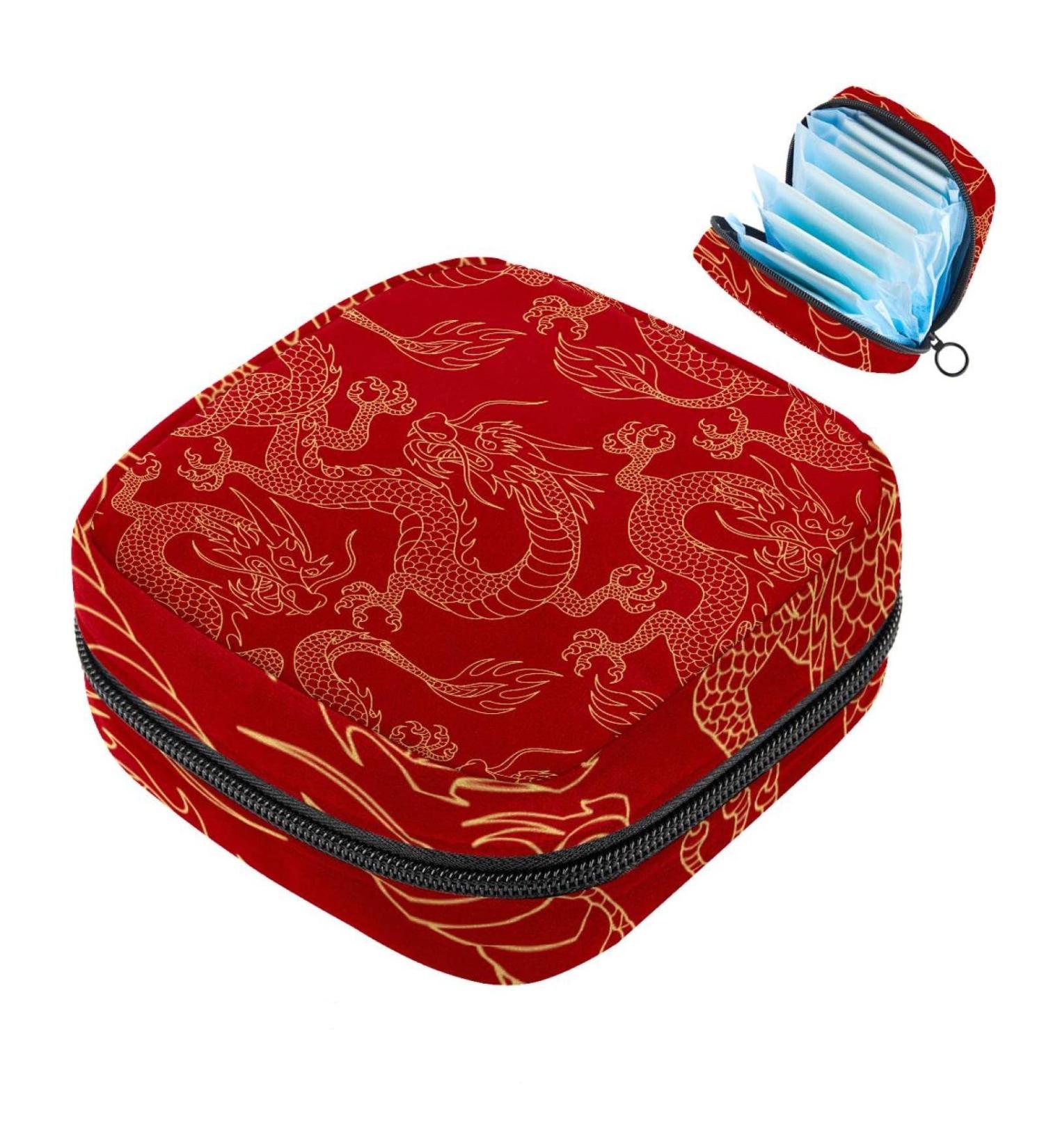 Buy China Myth Golden Dragon Red Sanitary Napkin Bags | Durable Menstrual Cup Holders for Women & Teenage Girls - International Shipping Available - Buy Online on GoSupps.com