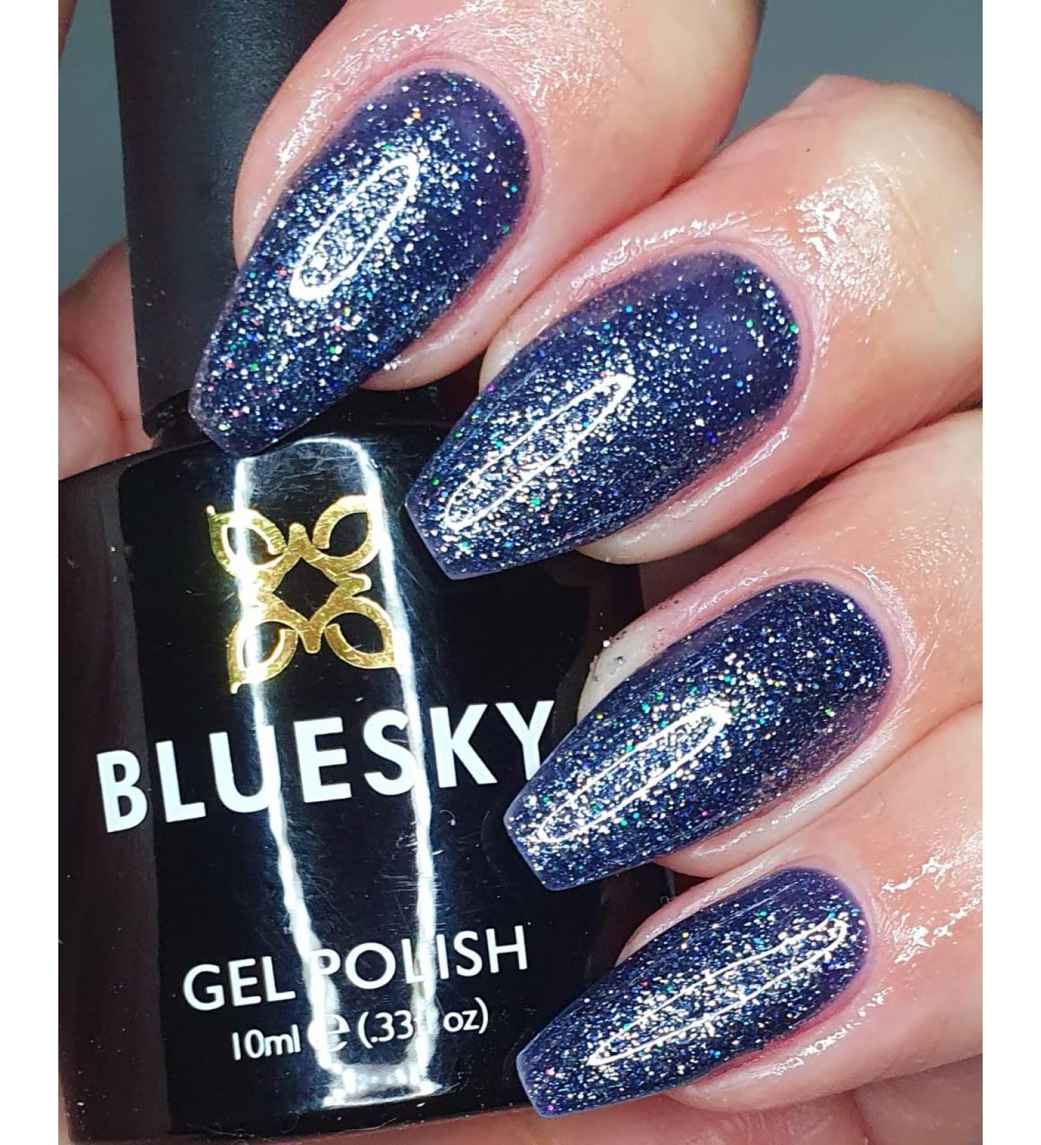 BLUESKY Gel Polish Dazzling Range New Luxurious Glitters Christmas 2021 Uv Led Nail Soak Off (Requires Drying Under Uv Led Lamp) (Bdp09 Style Headlines)