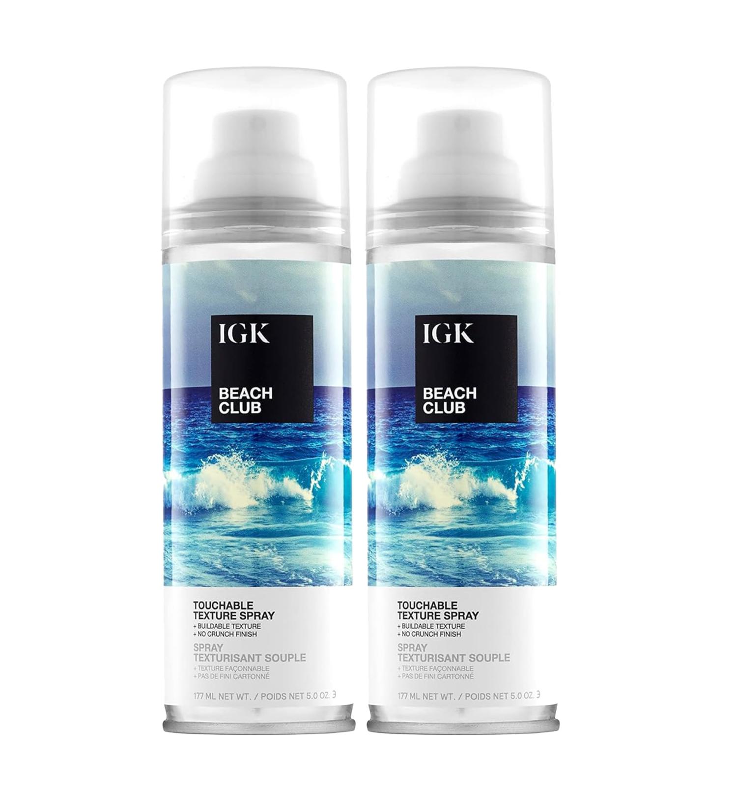 IGK BEACH CLUB Touchable Texture Spray | Hold + Volume + Lightweight | Vegan + Cruelty Free | 5 Ounce (Pack of 2) - Buy Online on GoSupps.com