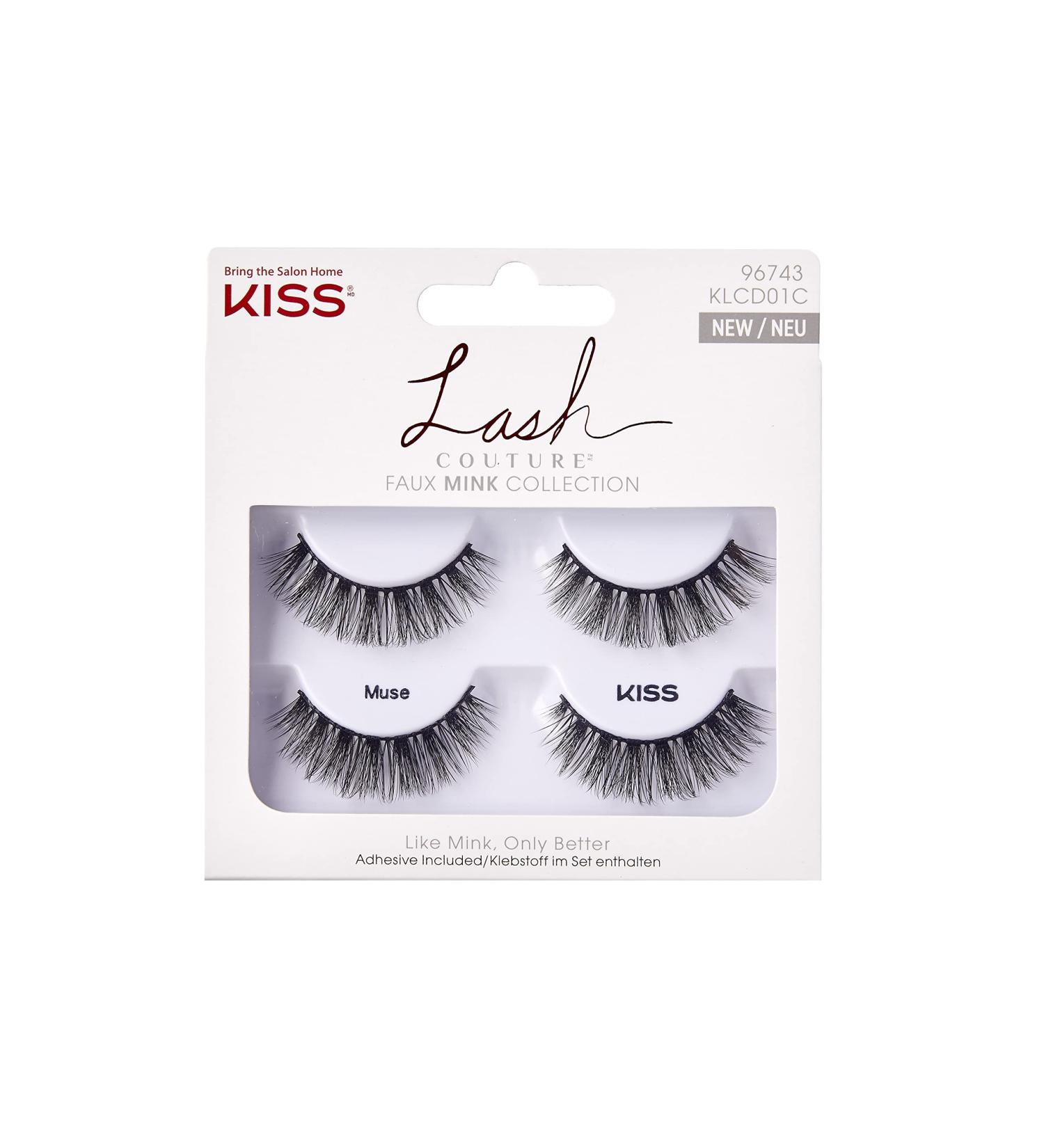 Kiss Lash Couture Faux Mink Collection No. 96743 - Model Muse | 2 Pairs of Artificial Eyelashes with Glue - Shop Internationally! - Buy Online on GoSupps.com