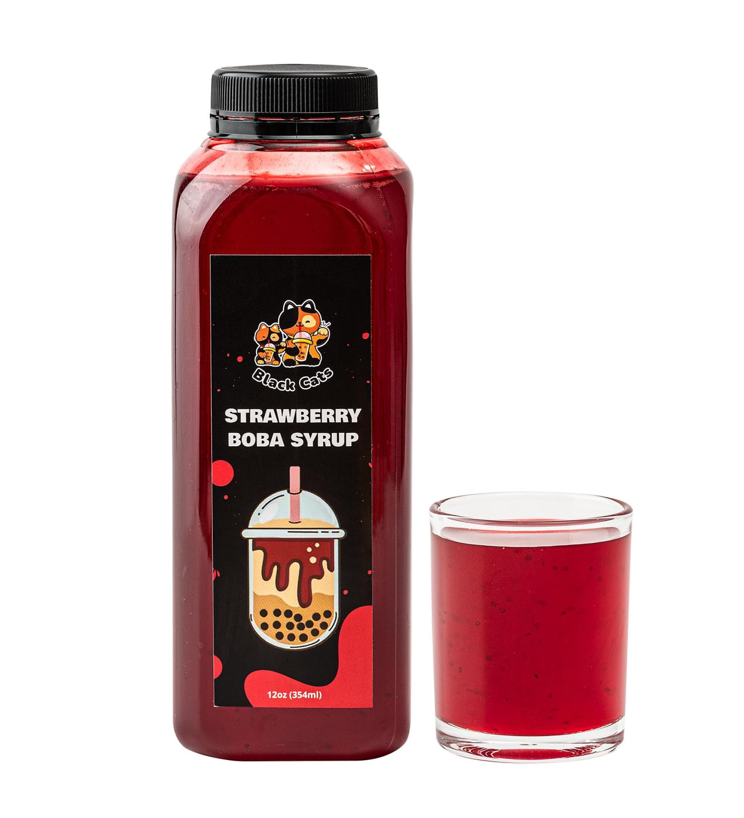 Syrup for Bubble Tea | 12 Ounces (354 ML) | Brown Sugar Boba Flavored Syrup for Tapioca Pearls and Desserts (Strawberry) - Buy Online on GoSupps.com