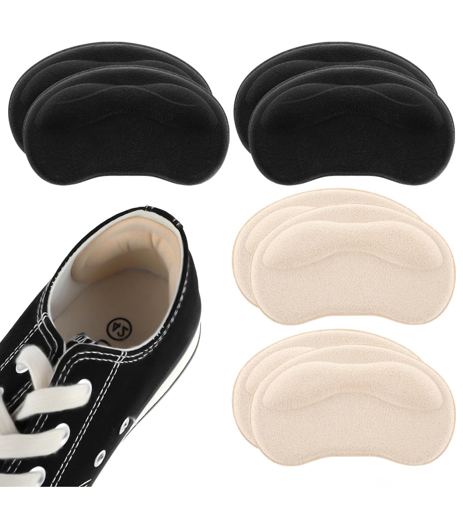 Sibba Heel Pillow Pads - 4 Pairs Self-Adhesive Heel Grip Inserts for Loose Shoes & Boots | Reusable Anti-Bubble Protection for Women (Beige) - Buy Online on GoSupps.com