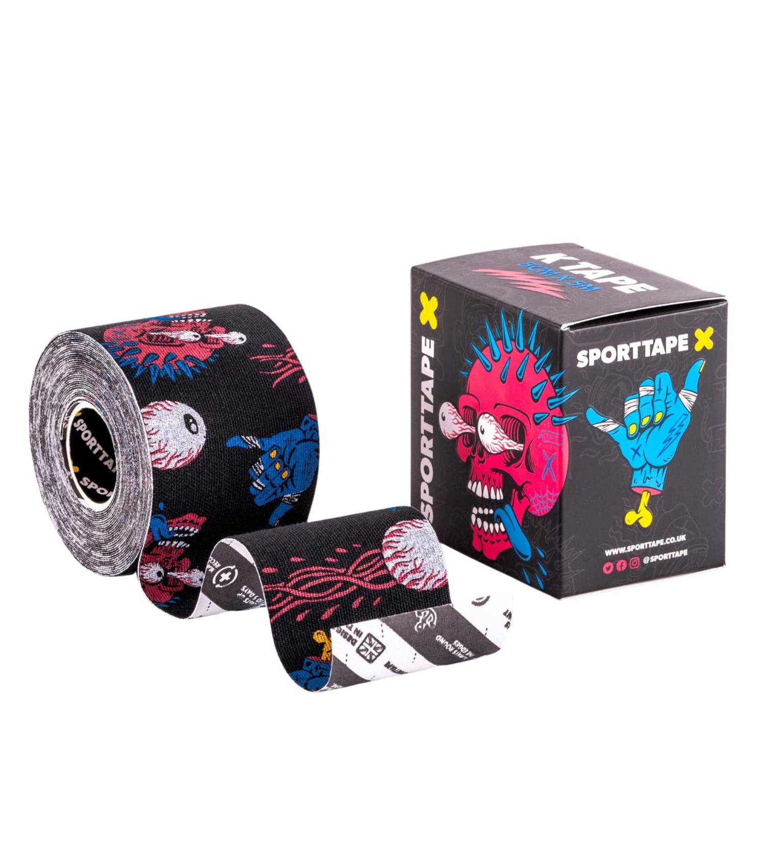 SPORTTAPE Kinesiology Tape 5m Roll - Punk | Waterproof & Hypoallergenic Support for Shoulder, Knee, Ankle, Shin Splints | Physio & Sports Injury Muscle Tape - Kinetic Tape Punk 1 Roll - Buy Online on GoSupps.com
