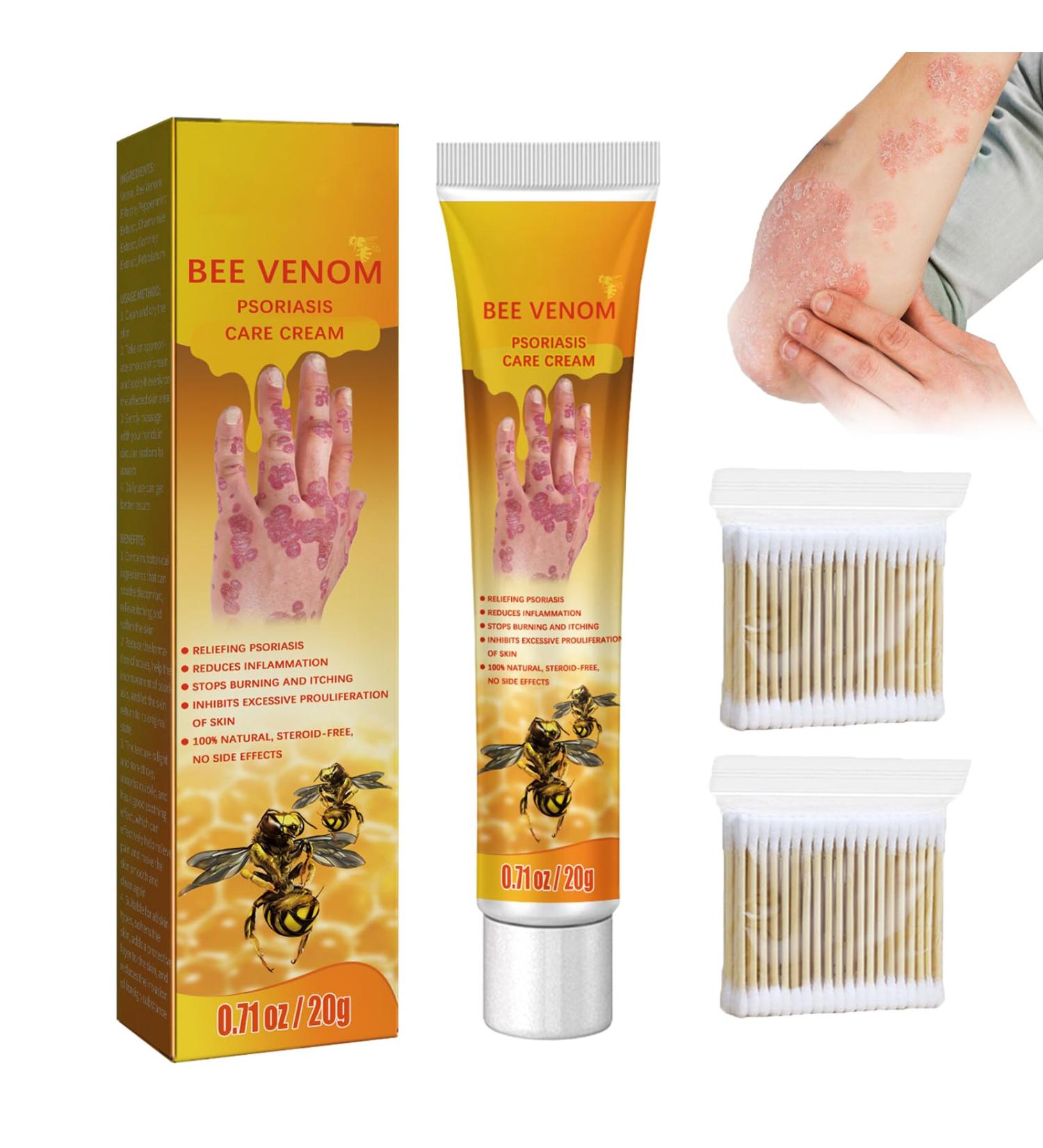KCRPM Youth Bee Venom Psoriasis Treatment Cream - Soothing & Moisturizing Formula for All Skin Types | 1pcs - Buy Online on GoSupps.com