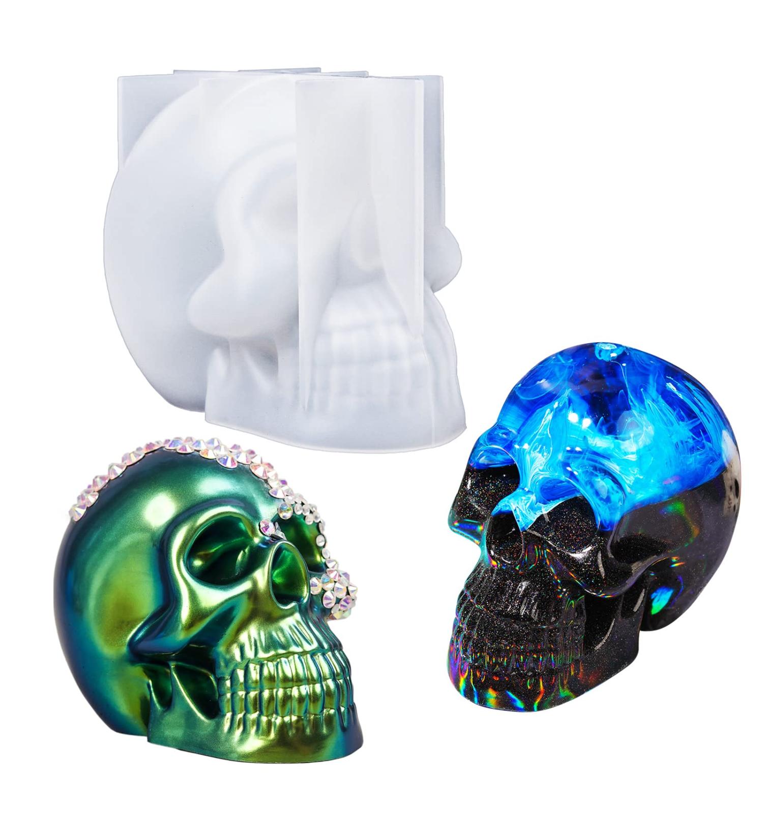 Let's Resin 3D Large Silicone Skull Mold for Epoxy Resin Crafting - Skeleton Skull Decor Mold for Candle Making and Home Decor - Buy Online on GoSupps.com