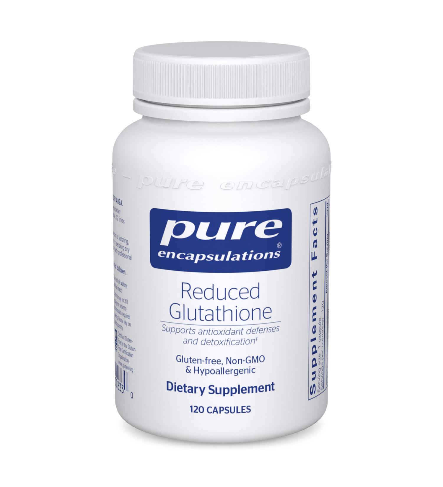 Pure Encapsulations Reduced Glutathione | Antioxidant Supplement for Liver and Cell Health | 120 Capsules - Buy Online on GoSupps.com