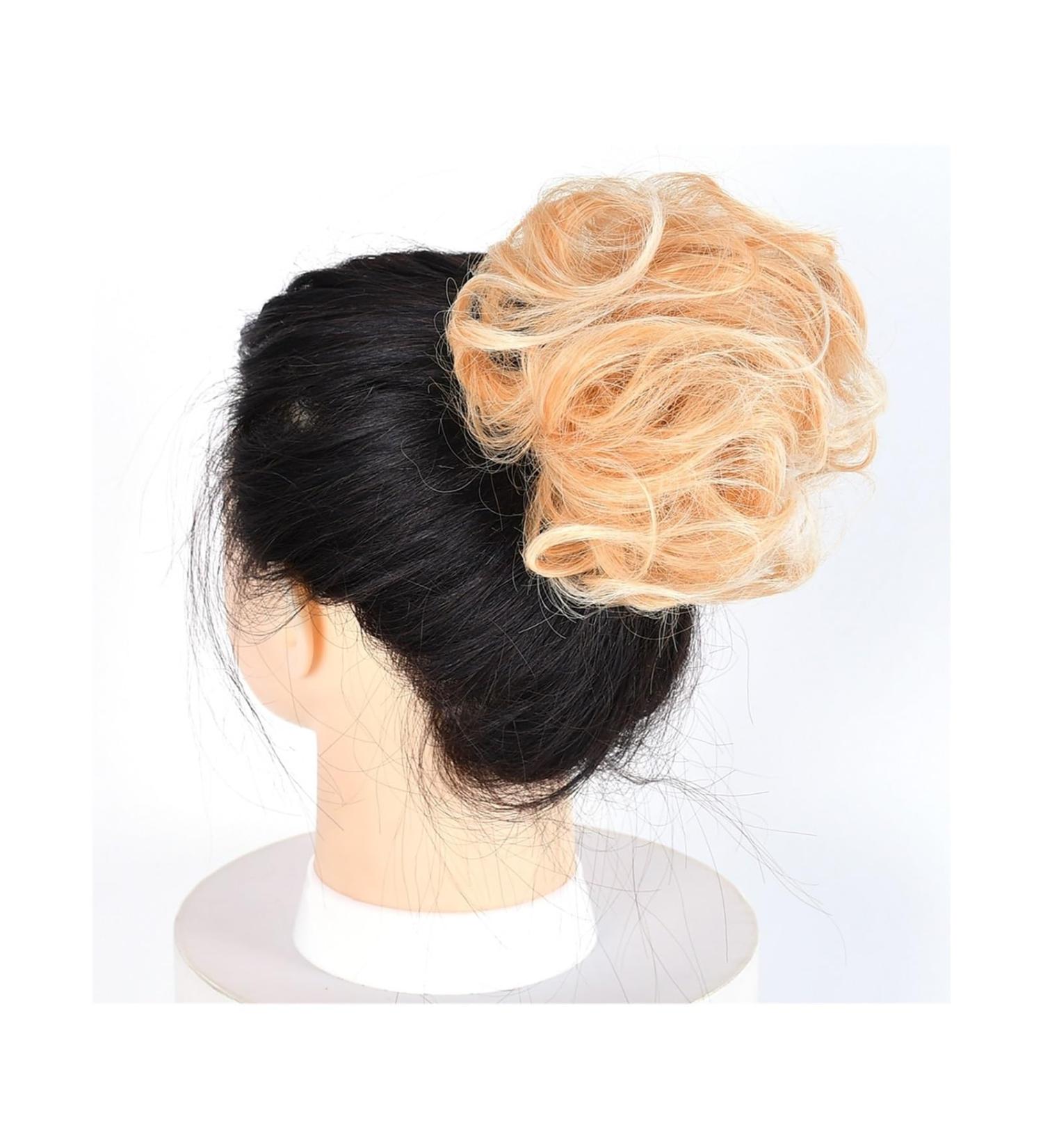 Bun Hair Piece Curly Messy Hair Bun Chignon Donut Hair Pad Elastic Hair Synthetic Hairpiece for Women Hair Pieces for Women(144T613) - Buy Online on GoSupps.com