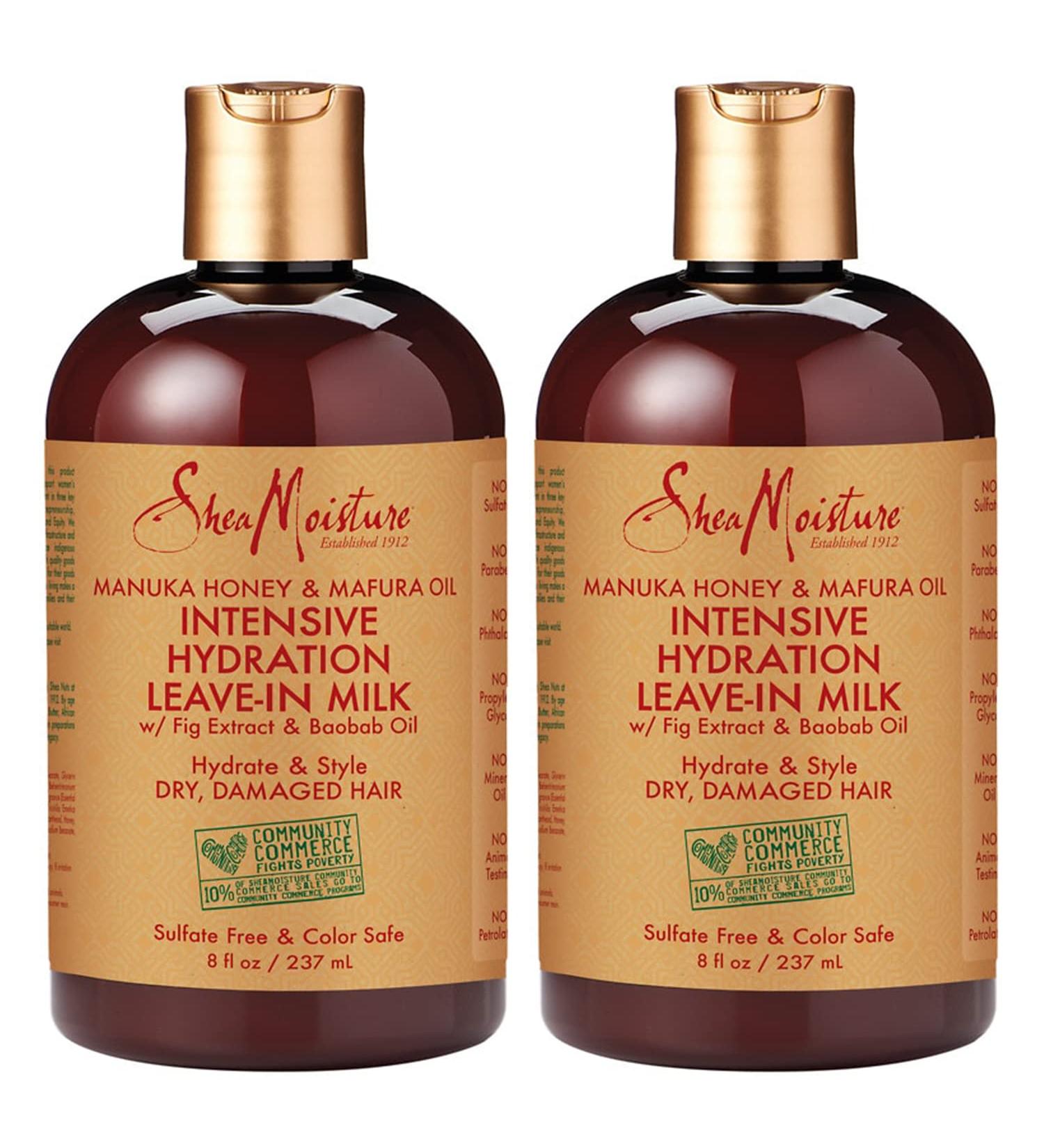 SheaMoisture Curly Hair Leave In Conditioner - Manuka Honey & Mafura Oil Sulfate Free Intensive Hydration (2 Pack 8 Fl Oz Each) - Best for Dry Damaged Hair - Buy Online on GoSupps.com
