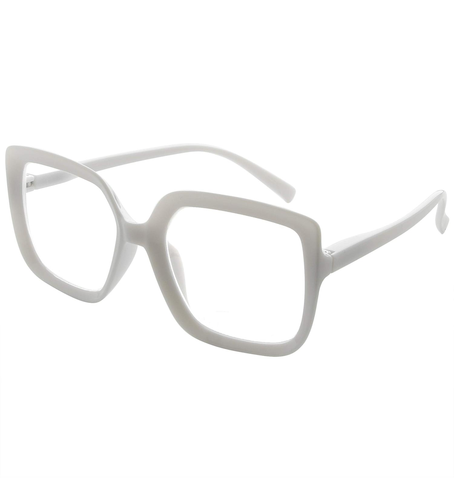 Eyekepper Women's Large Frame Reading Glasses, White Oversize Eyeglasses 0.0 Diopters - Buy Online on GoSupps.com