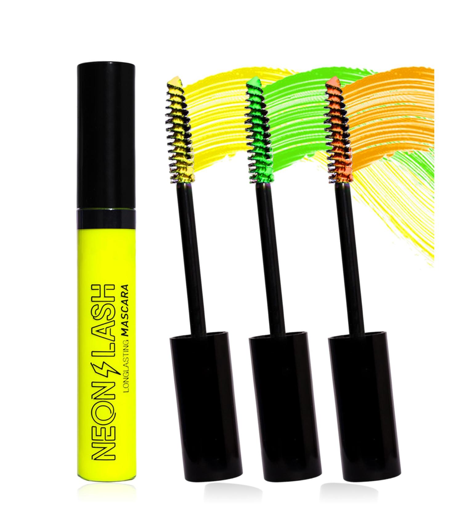 UV Glow Colored Mascara Volume and Length-3 Pcs Yellow Green Orange Longlasting Waterproof Mascara for Eyelashes Fast Dry Curling Non Clumping Mascara for Women Halloween Party Stage Clubbing Makeup 01#+02#+03# - Buy Online on GoSupps.com