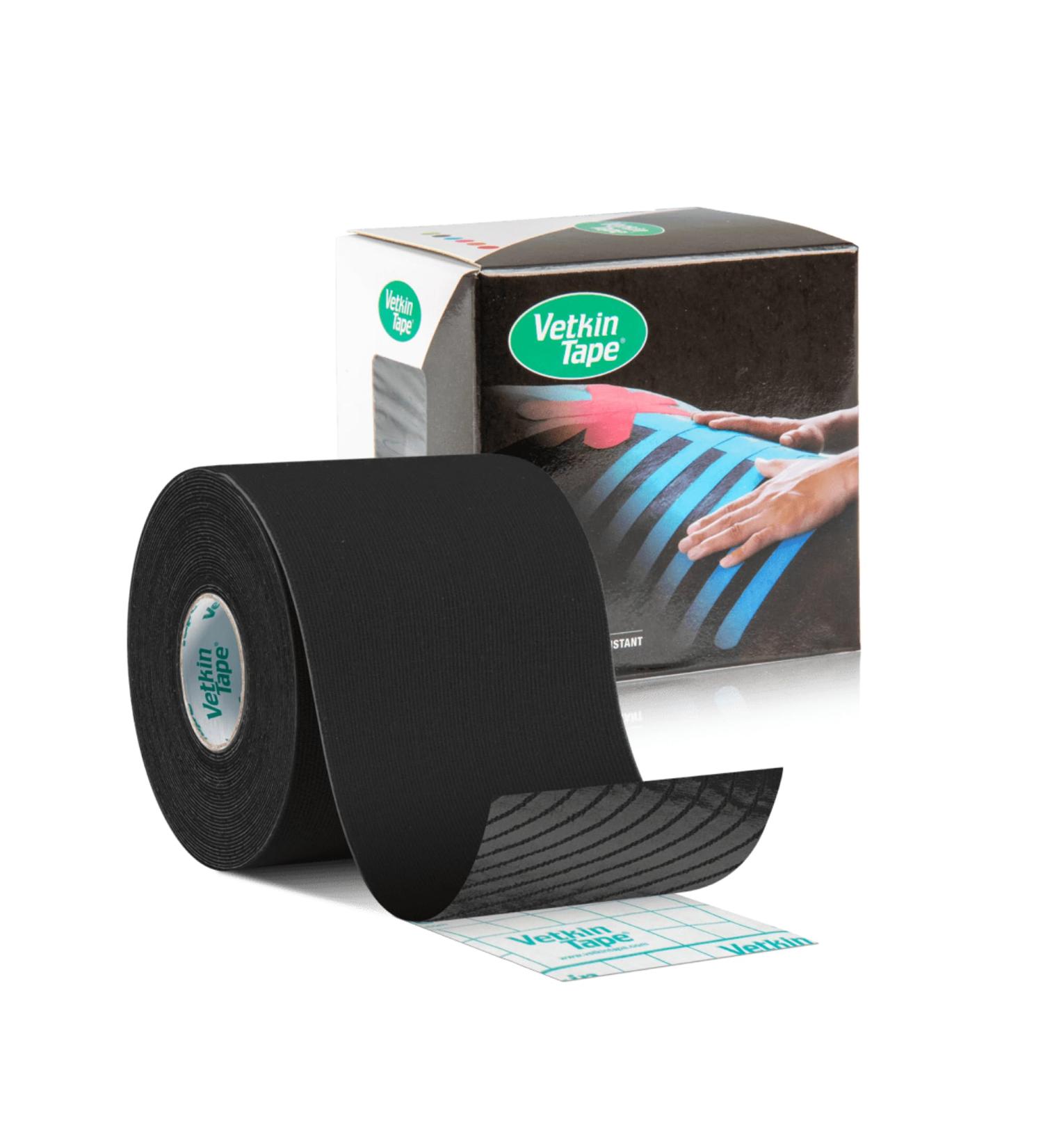 VetkinTape Canine & Equine Kinesiology Tape | Veterinary Medical Tape for Joint Support | Self-Adhesive Vet Wrap | Black 2.4in | Pack of 1 - Ultimate Pet Care Solution - Buy Online on GoSupps.com