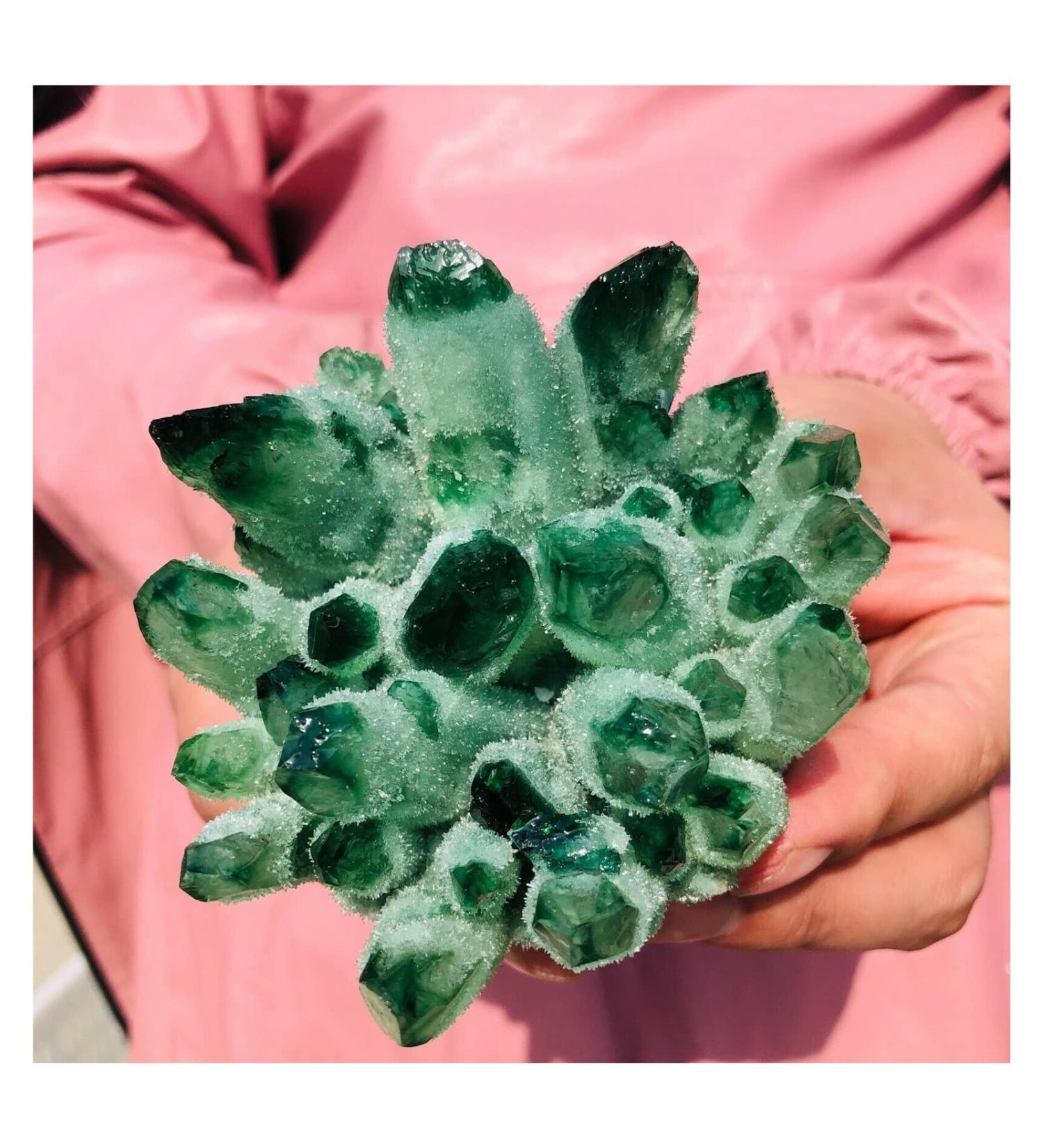 Crystal Cluster Pretty Green Crystal Cluster Rough Splicing Specimen ningxiao (Size : 1800-2000g)