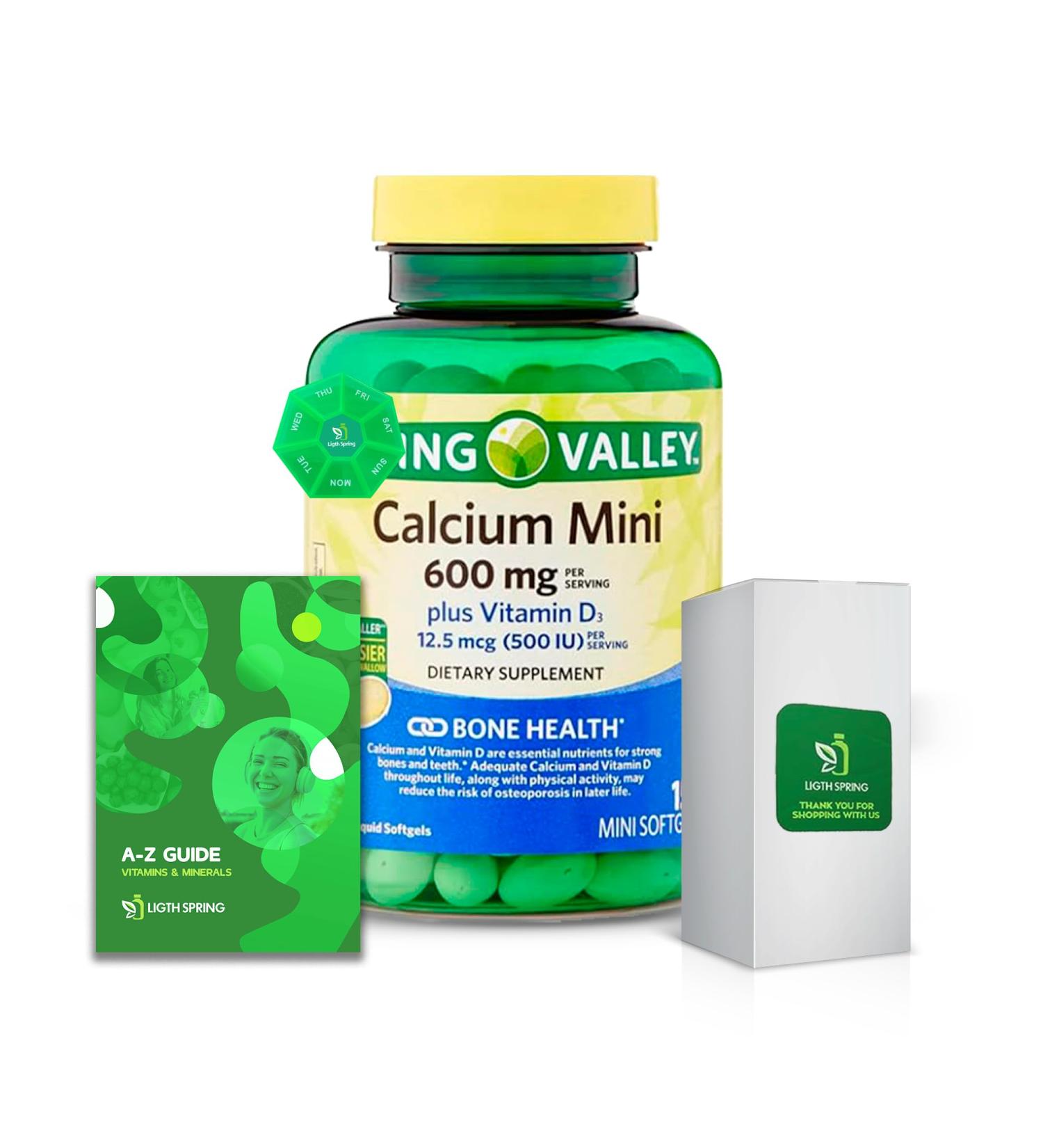 Calcium 600mg Plus Vitamin D3 150 Mini Softgels with Exclusive Vitamins & Minerals - A to Z - Better Ligth&Spring Guide - Buy Online on GoSupps.com