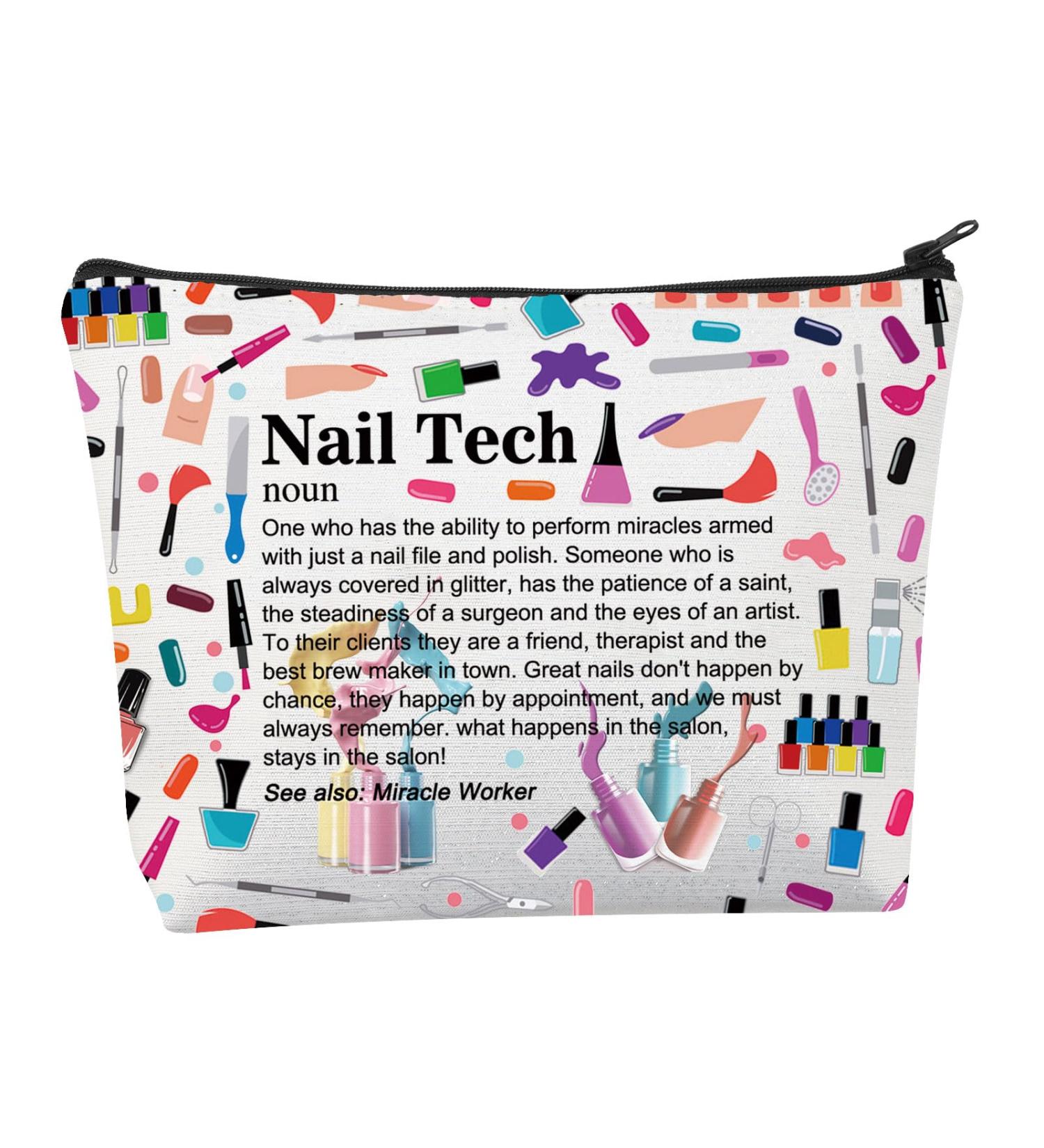BNQL Nail Tech Makeup Cosmetic Bag Nail Tech Gifts for Women Girls Nail Technician Gifts Nail Artist Gift for Nail Manicurist (nail tech cosmetic bag) - Buy Online on GoSupps.com