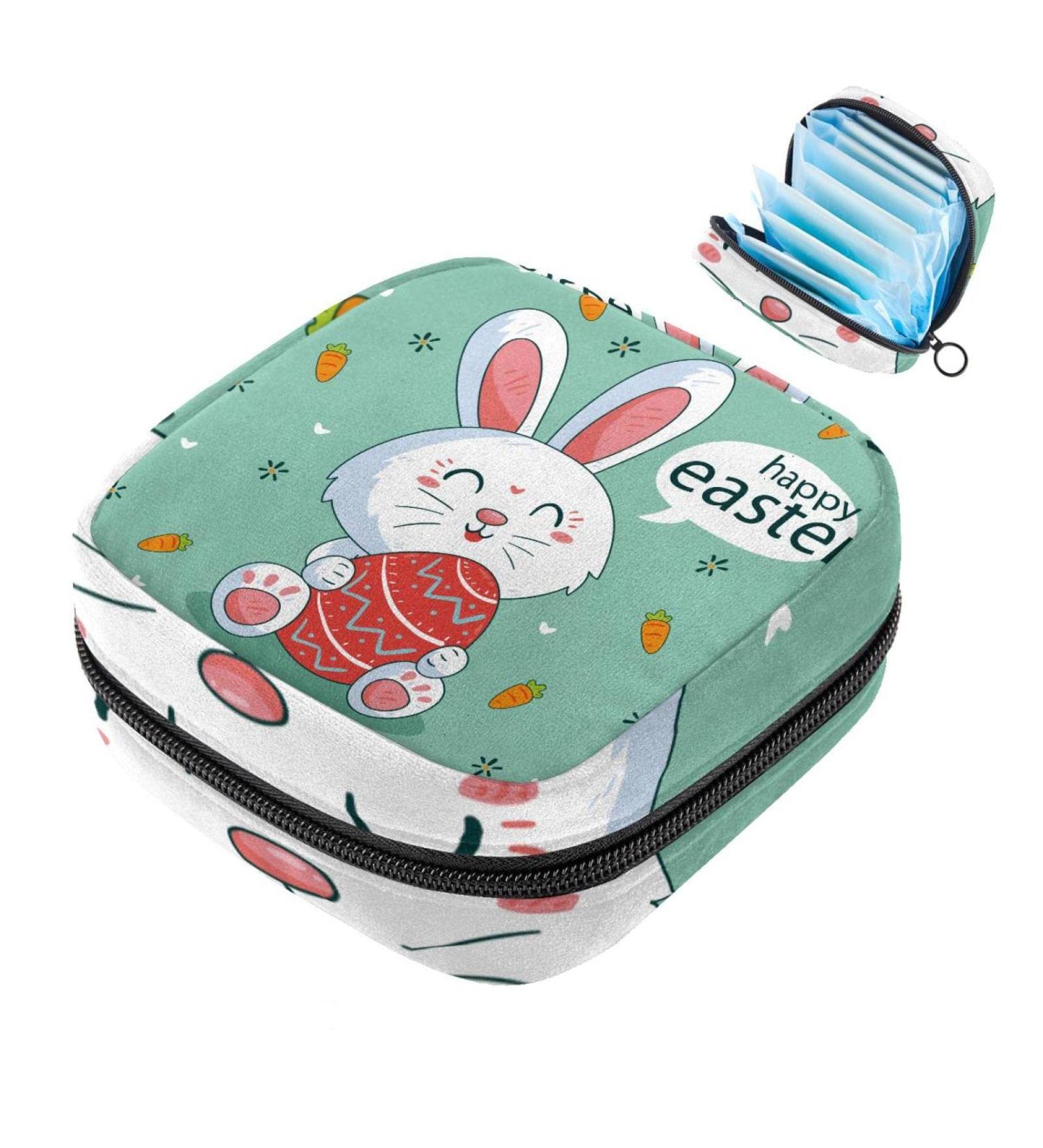 Women's Binding-Up Bags | Cute Rabbit Easter Designs | Zip Pocket Menstrual Storage - Buy Online on GoSupps.com