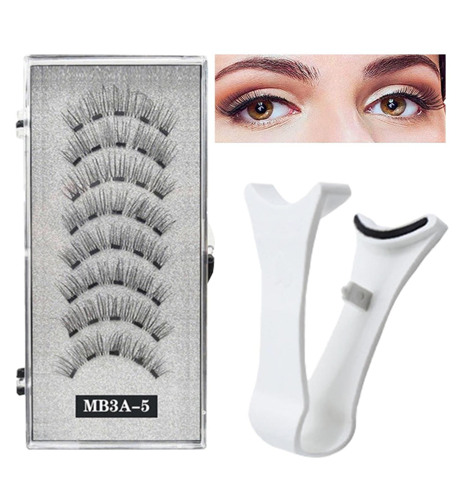puzzlegame Magnetic Eyelashes | 2 Pair 3D Eyelashes with Applicator | False Eyelashes Kit Natural No Glue False Lashes Long-lasting Eye Lash for Women Girls - Buy Online on GoSupps.com
