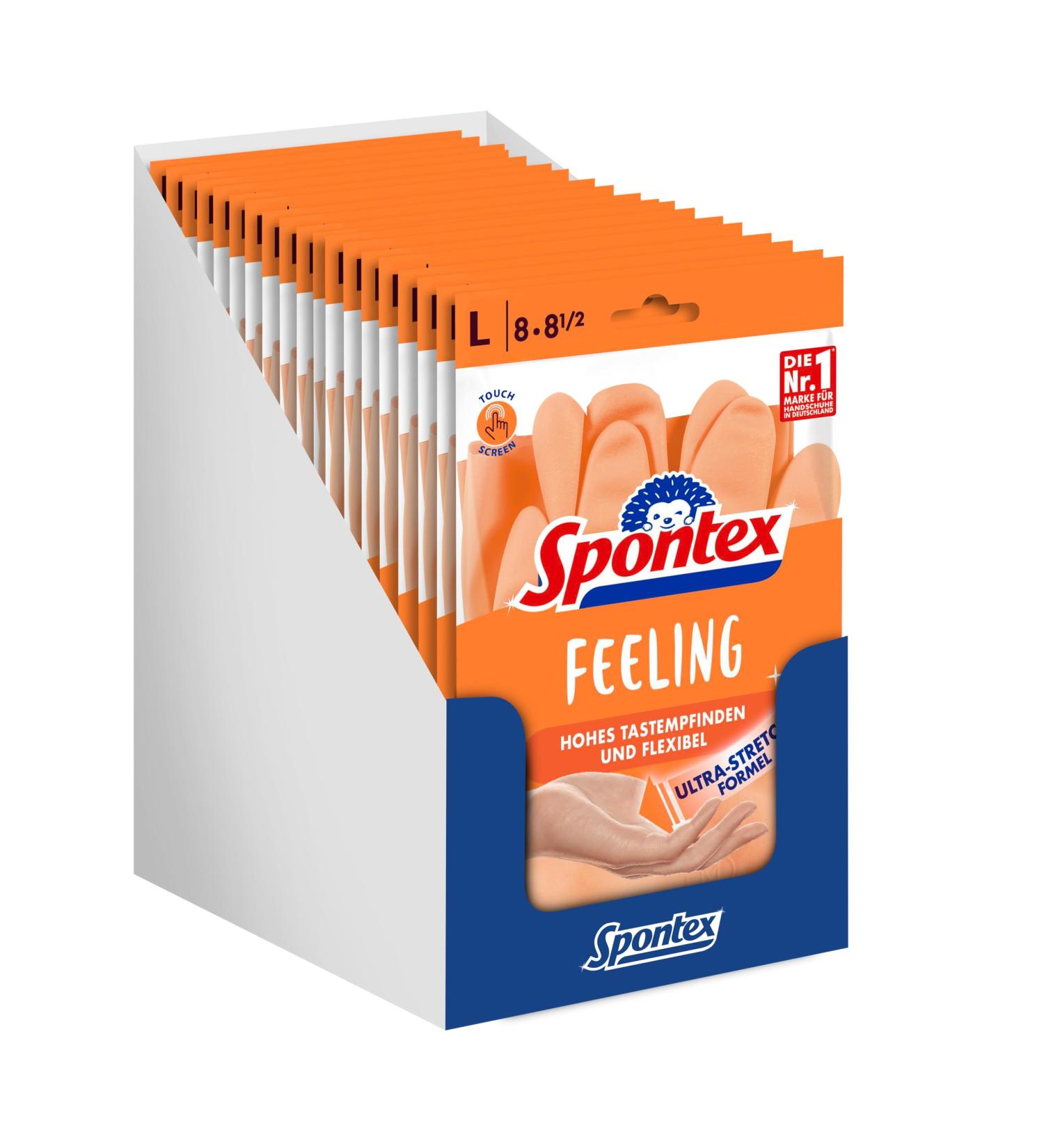 Buy Spontex Feeling Household Gloves - 18 Pairs Size L | Ideal for Sensitive Plaster & Maintenance Work - International Shipping Available - Buy Online on GoSupps.com