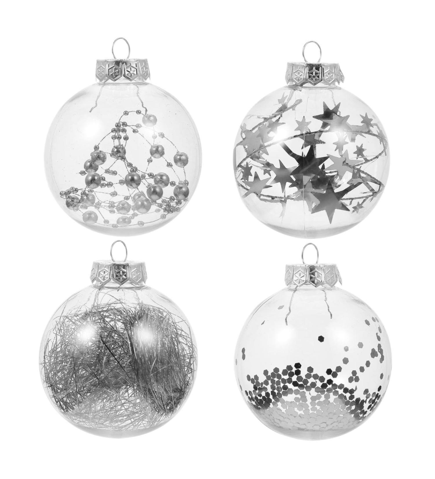 Ciieeo 2 Boxes Christmas Ball Pendant Decor Fillable Christmas Ball Lovely Xmas Pendant Ball Wedding Silverx2pcs 7X8X9CMx2pcs - Buy Online on GoSupps.com