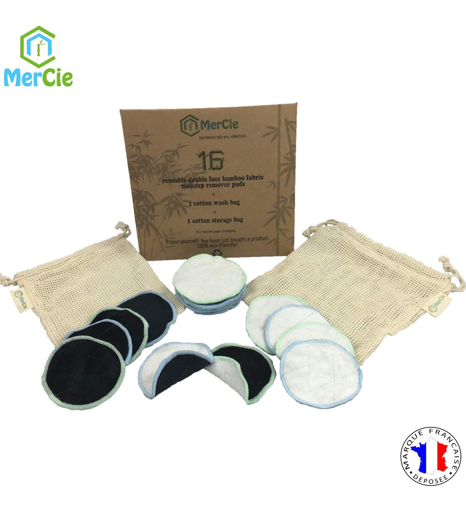 Washamms Reusable Bamboo Cosmetic Pads | 16 Eco-Friendly Pads + 2 Cotton Bags | Ultra-Rich Makeup Remover | Sustainable Packaging - Buy Online on GoSupps.com