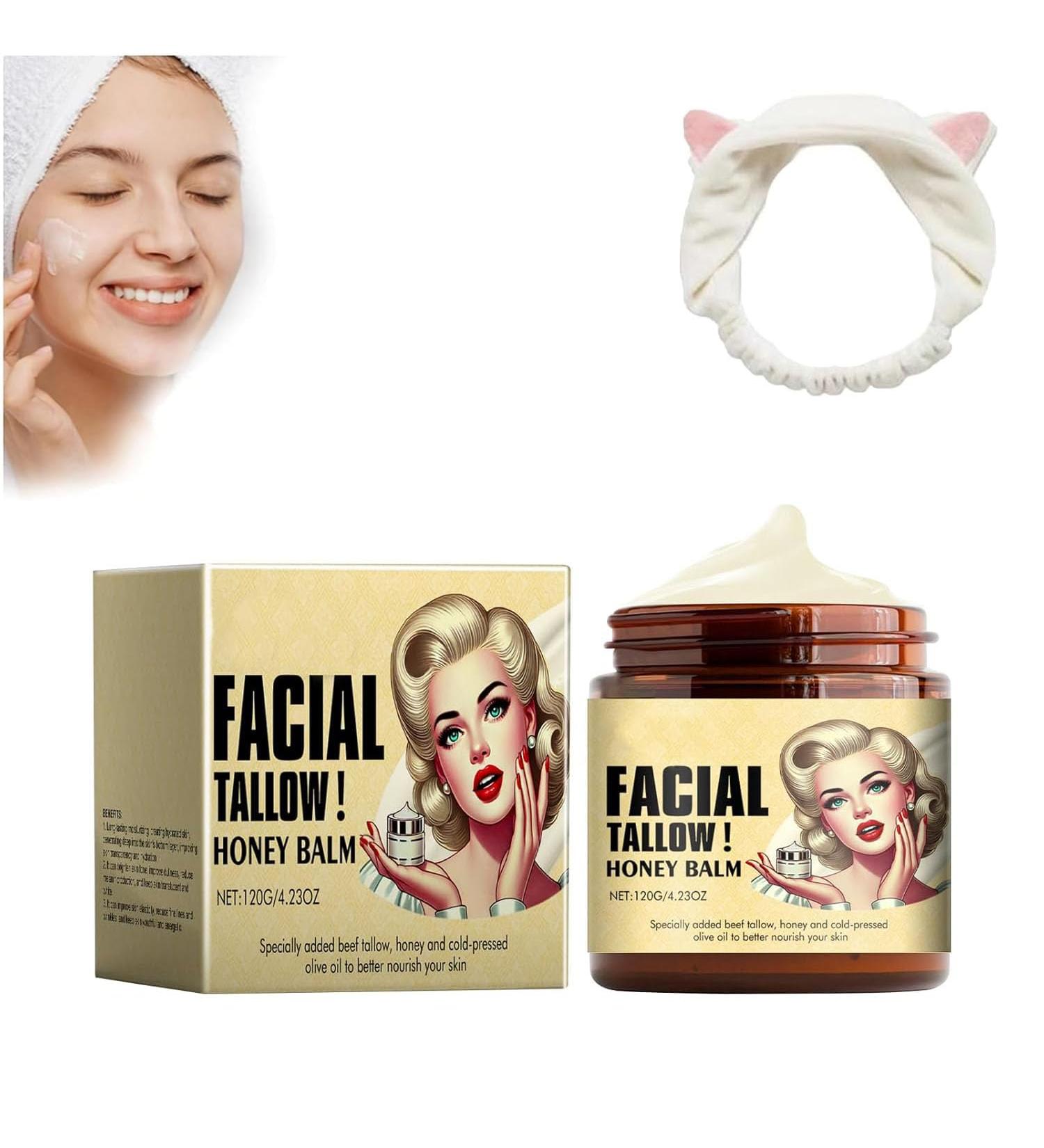 Tallow Balm Pure Tallow Honey Balm Face Cream Tallow And Honey Balm Tallow Hydrating Face Balm For Face And Body (1PCS) - Buy Online on GoSupps.com