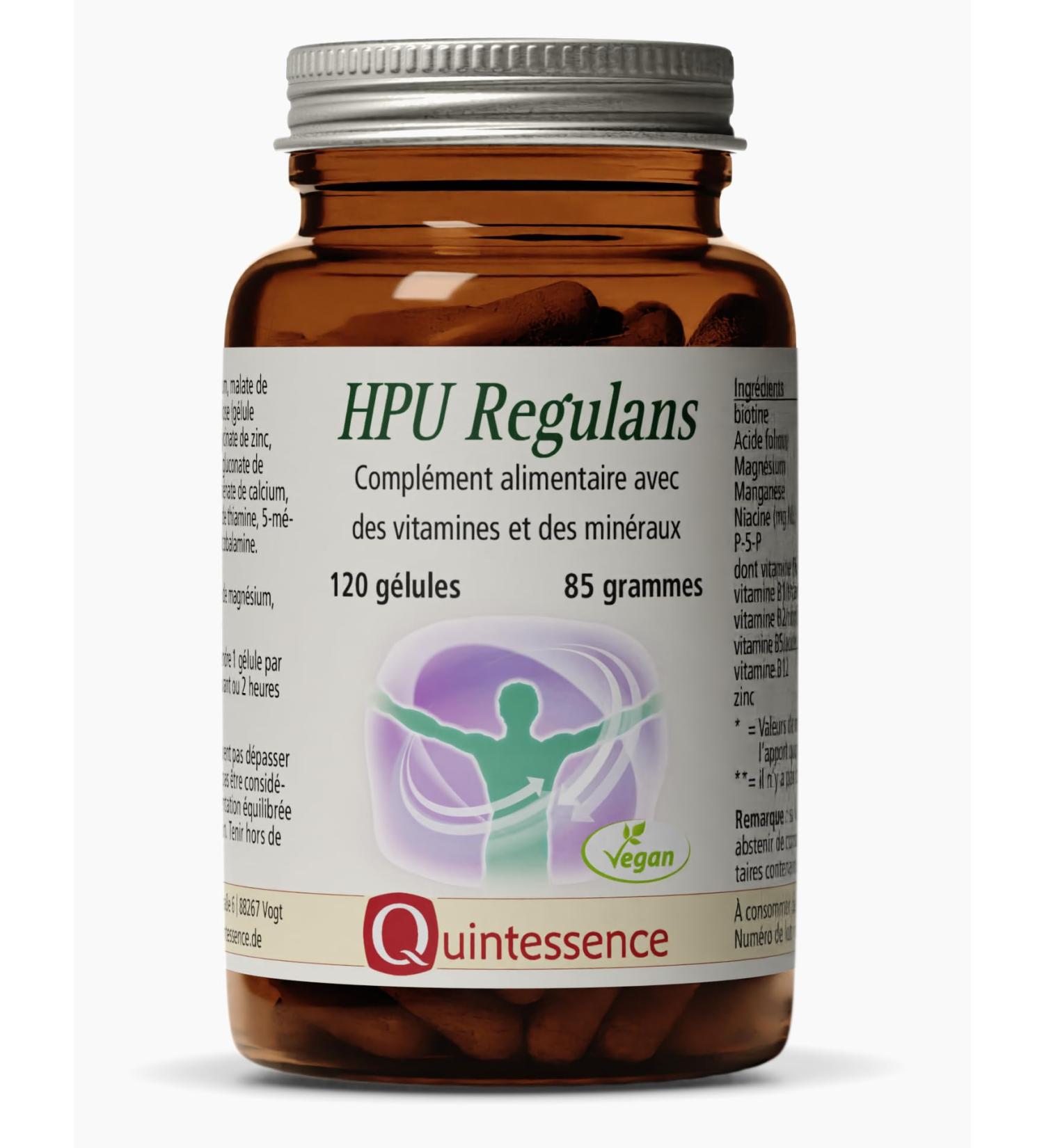 Quintessence HPU Regulans 120 capsules For increased nutritional needs in case of HPU/KPU vitamin and mineral blend without additives Made in Germany