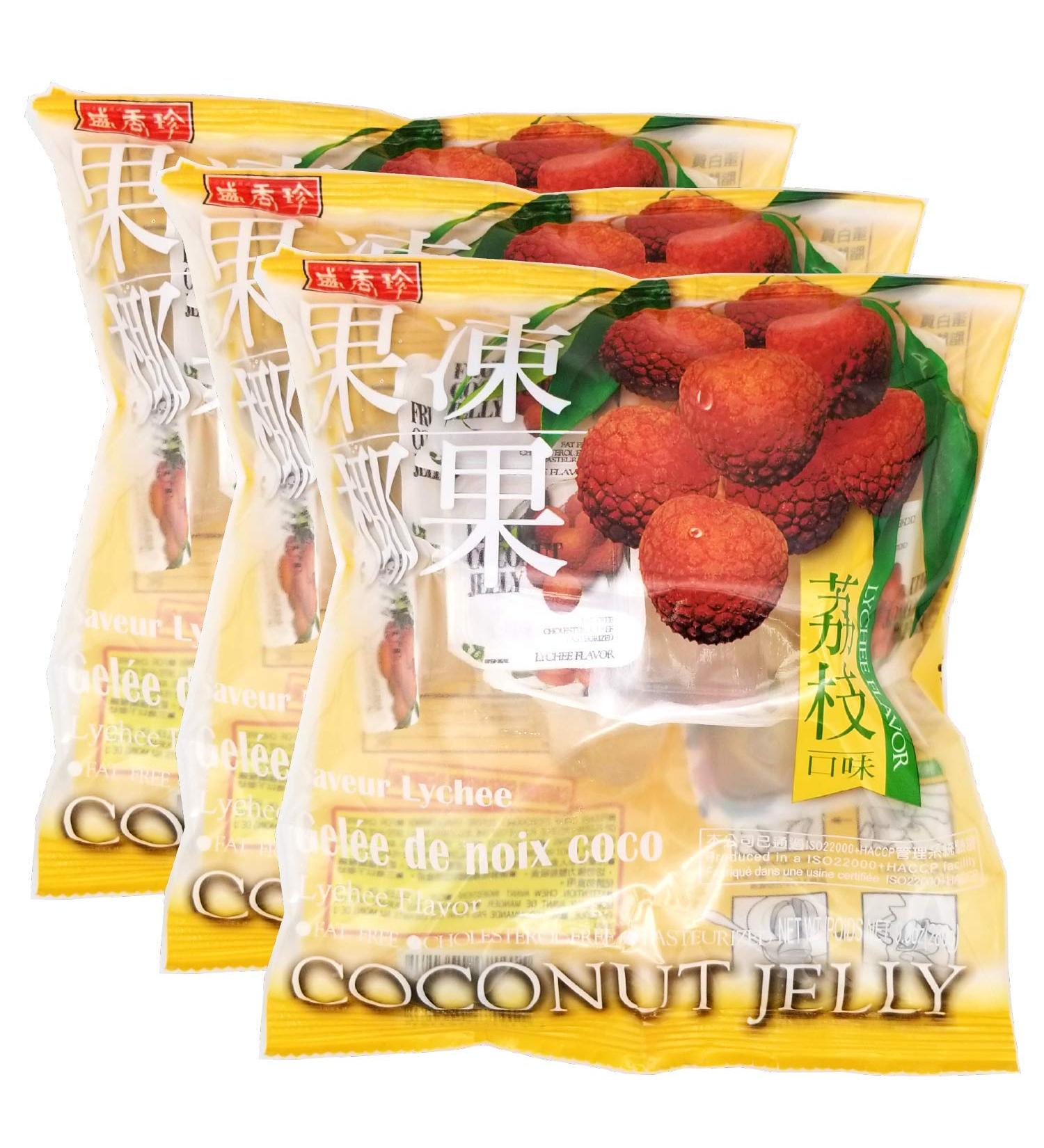 Fruity Lychee Coconut Jelly 9.8oz | 280gr - Pack of 3 Bags - Lychee Coconut Jelly Bites - Buy Online on GoSupps.com