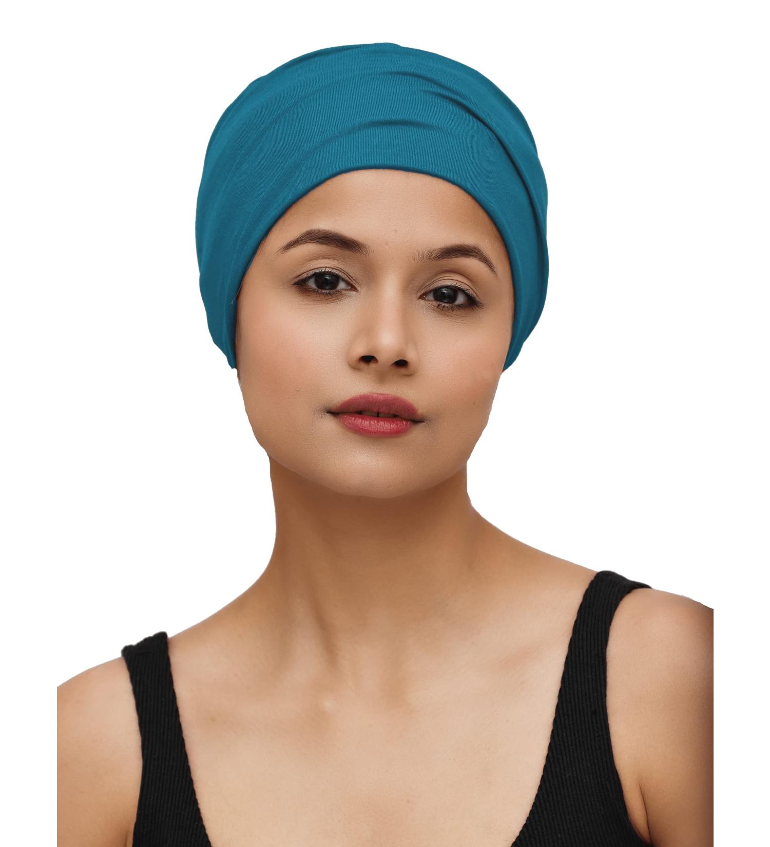 Sakuchi Bamboo Soft Chemo Hat - Teal | Women's Solid Sleep Cap for Cancer Patients - Buy Online on GoSupps.com