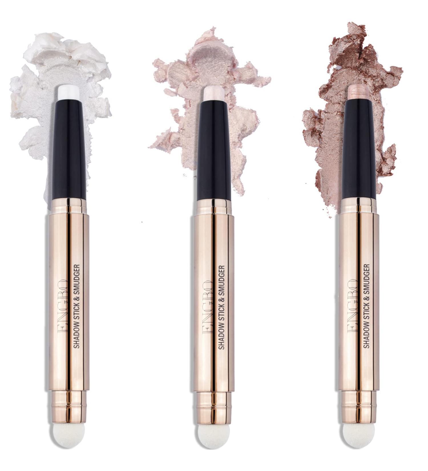 Enfuntins 3 Pcs Eyeshadow Stick Set - Waterproof Eye Brightener Crayon Pencil with Smudger - Glitter Shimmer Eye Shadow Pen for Makeup - Buy Online on GoSupps.com