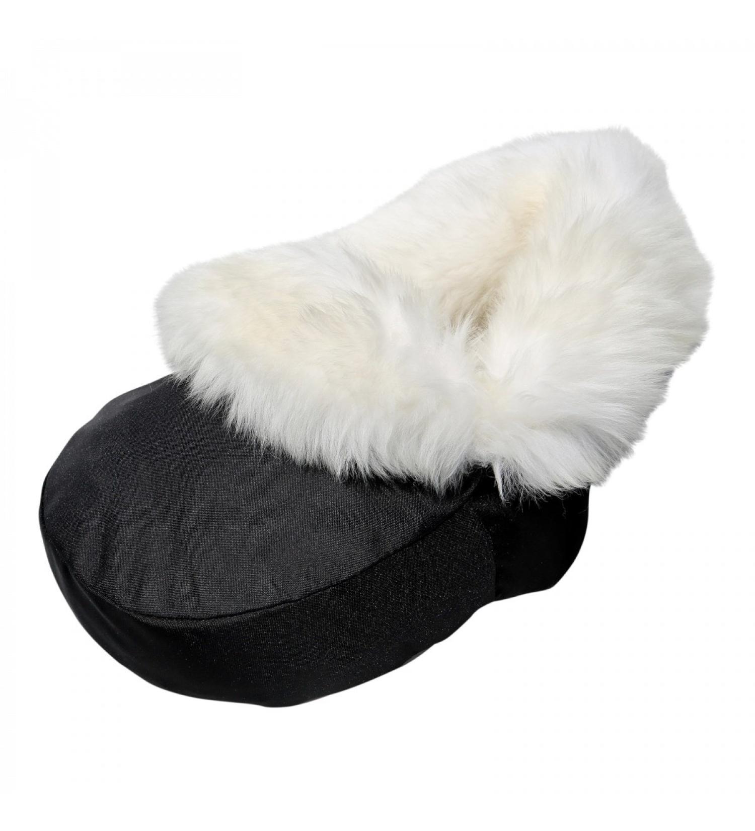 Lambskin Foot Warmer - Cuddly Black/White Merino Fur | International Shipping - Buy Online on GoSupps.com